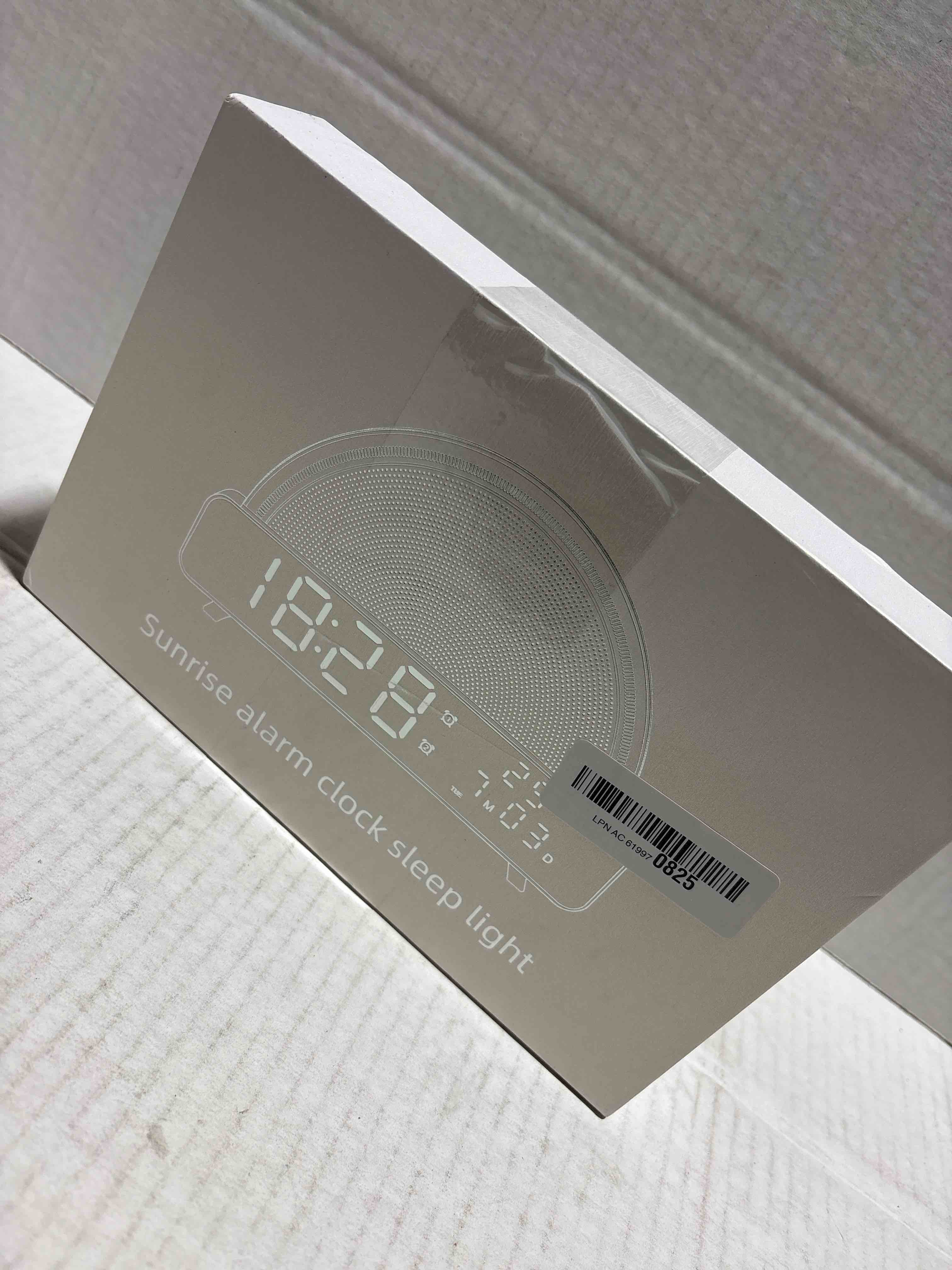 Condition photo showing New/Like New for Sunrise Alarm Clock Wake Up Light with Sunrise Simulation White Noise Machine Touch Control Bedside Lamps Colors Atmosphere Lamp 30/60/90 Sleep Timer 13 Nature Sounds Wood