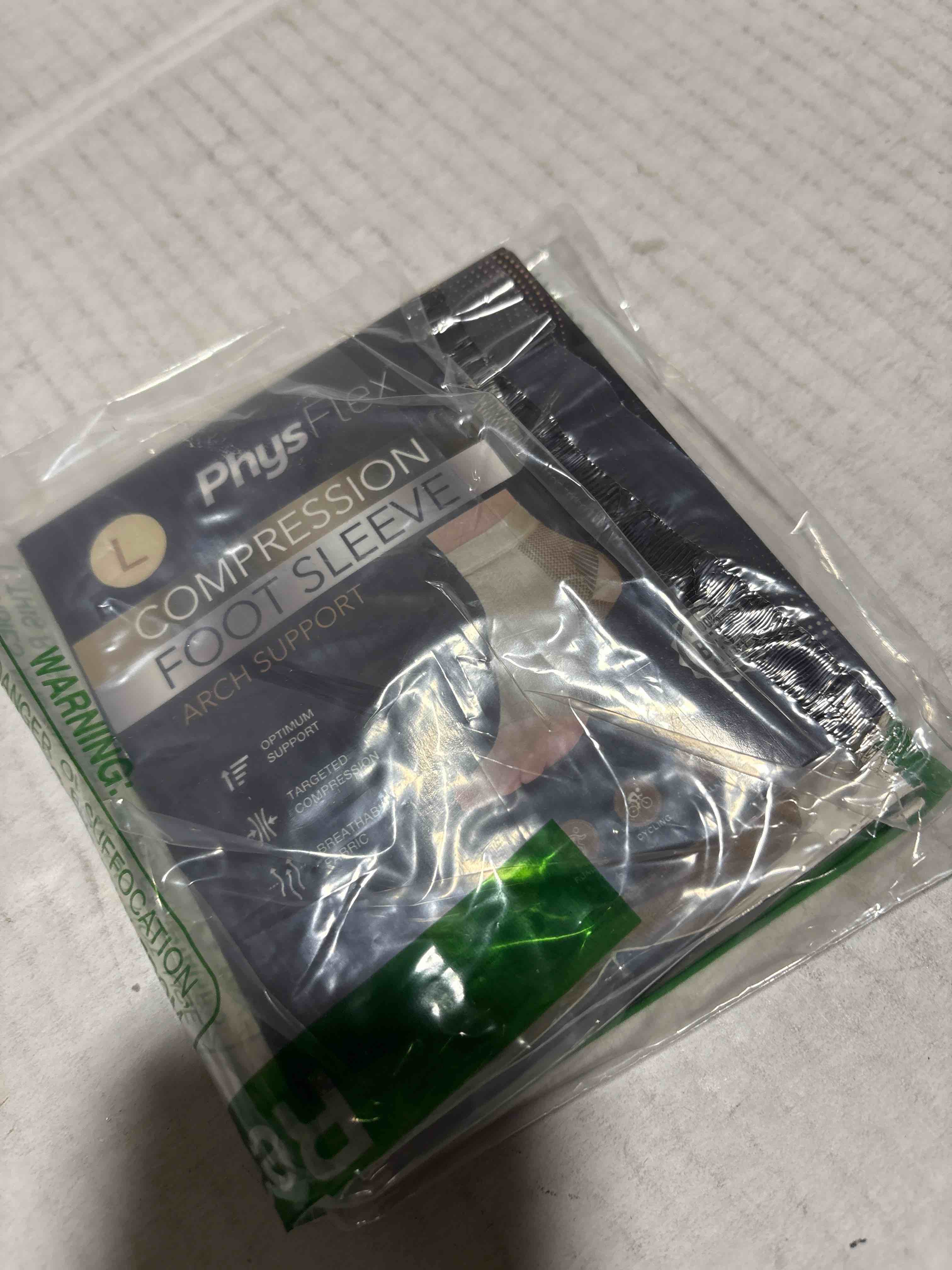 Condition photo showing New/Like New for Compression Socks 20-30mmHg for Plantar Fasciitis, Achilles Tendonitis Relief - Ankle Compression Sleeve for Heel Spurs, Foot Swelling & Fatigue - Arch Support Brace for Everyday Use (1 Pair) Beige Large