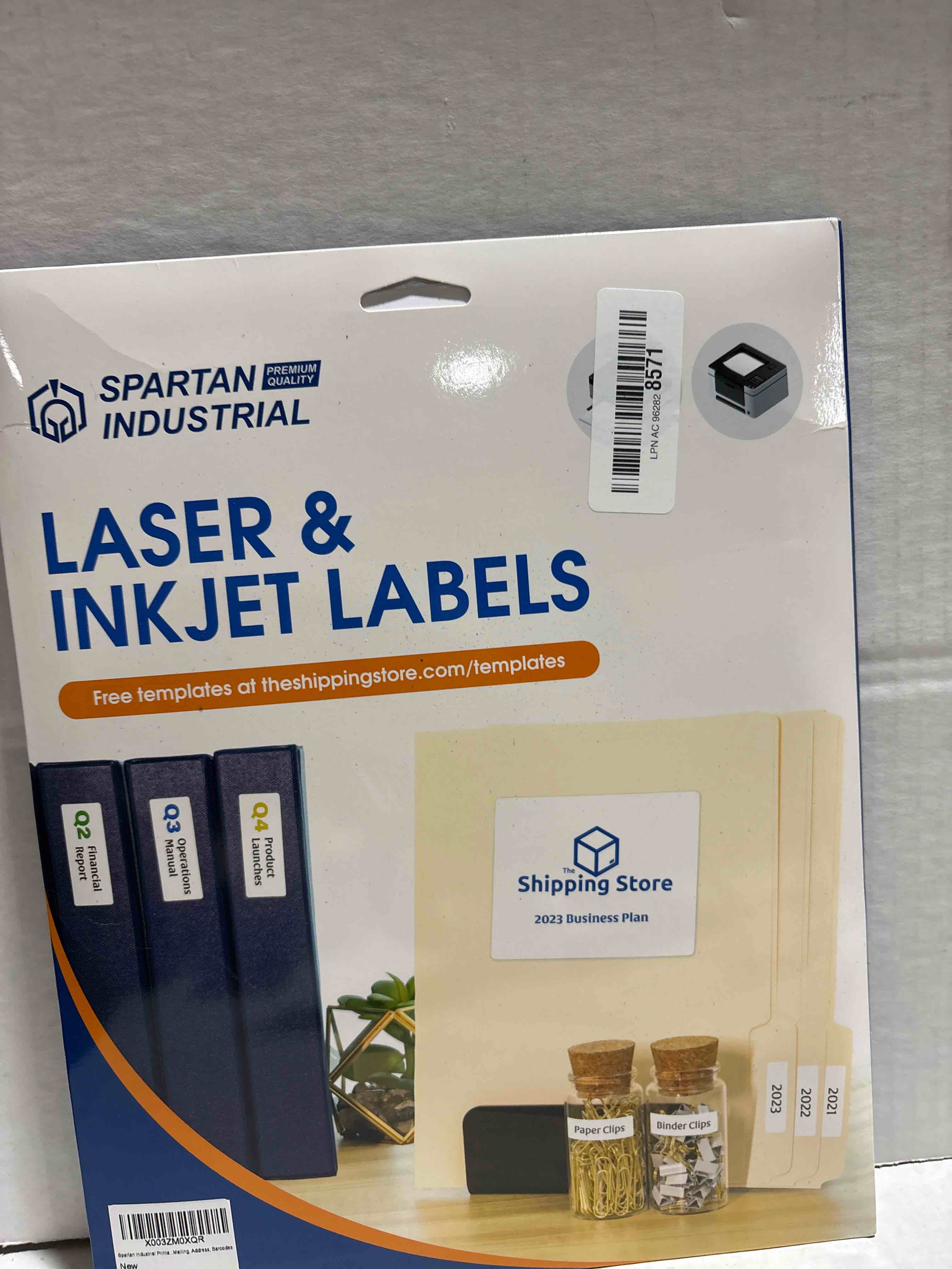Condition photo showing New/Like New for 2" X 1" Matte White Printable Labels Compatible with Inkjet and Laser Printers - 30 Sheets, 1200 Total Paper Stickers for UPC and EAN Barcodes, Addresses, Mailing - Spartan Industrial Template R005 2" X 1" 1200 Labels