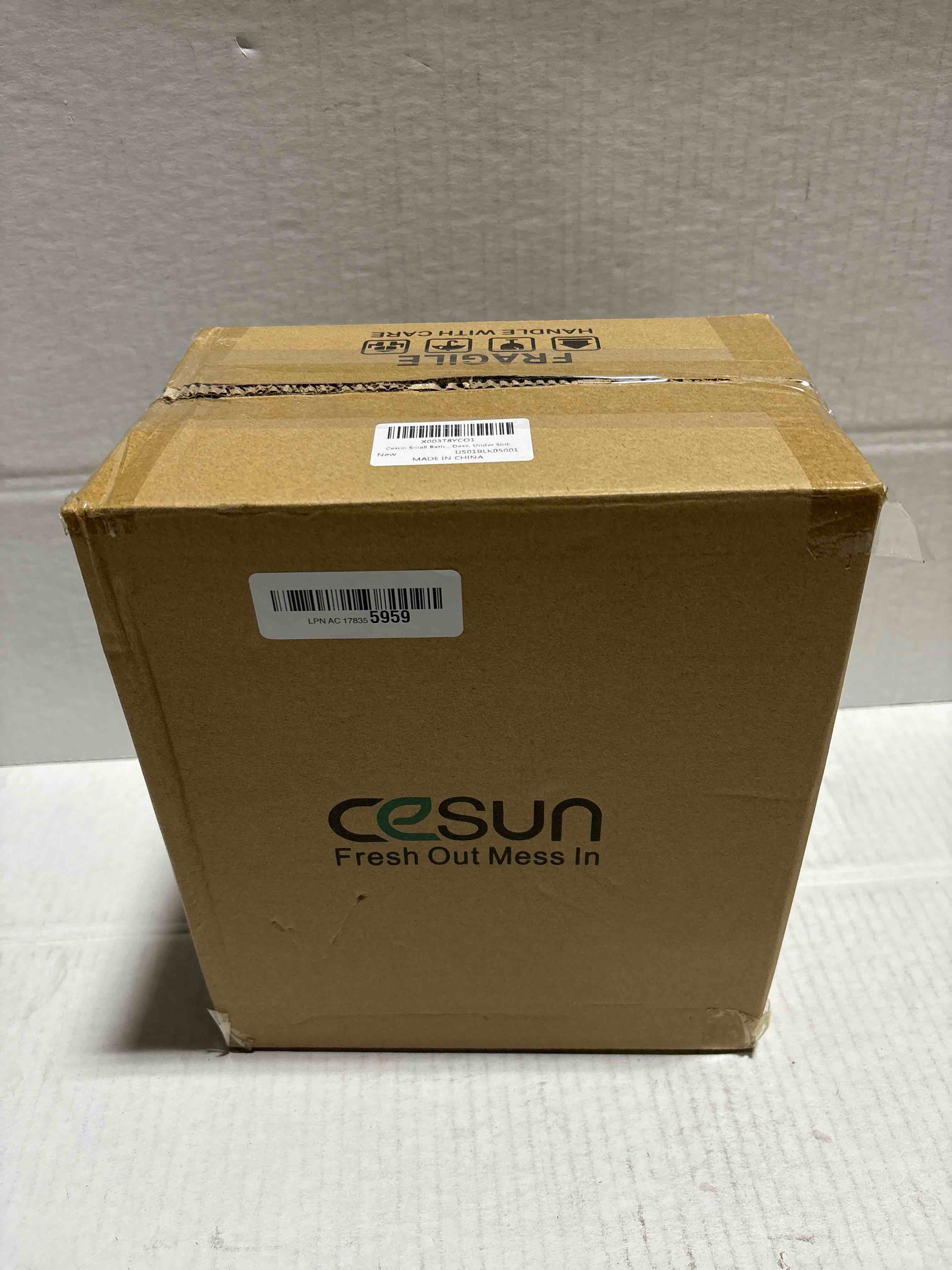 Condition photo showing New/Like New for Cesun Small Bathroom Trash Can 2.1 Gallon Wastebasket, Modern Metal Garbage Can Office Waste Basket, Matte Black Stainless Steel Trash Bin for Bedroom, Home Office, Toilet, rv, Near Desk, Under Sink