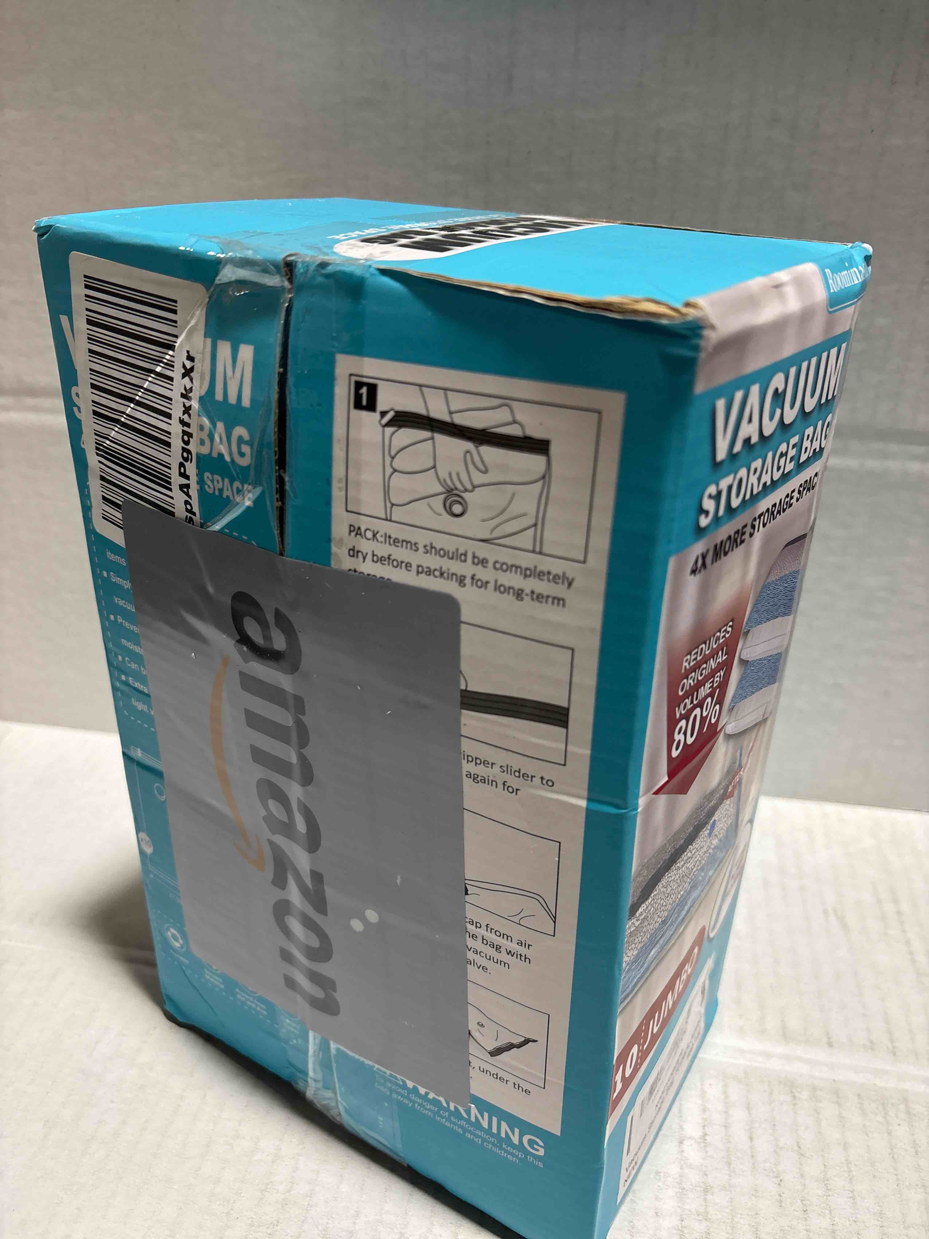 Condition photo showing New/Like New for Vacuum Storage Bags, 10 Jumbo Space Saver Bags with Pump, Space Bags, Vacuum Sealer Bags for Clothes, Comforters, Blankets, Bedding