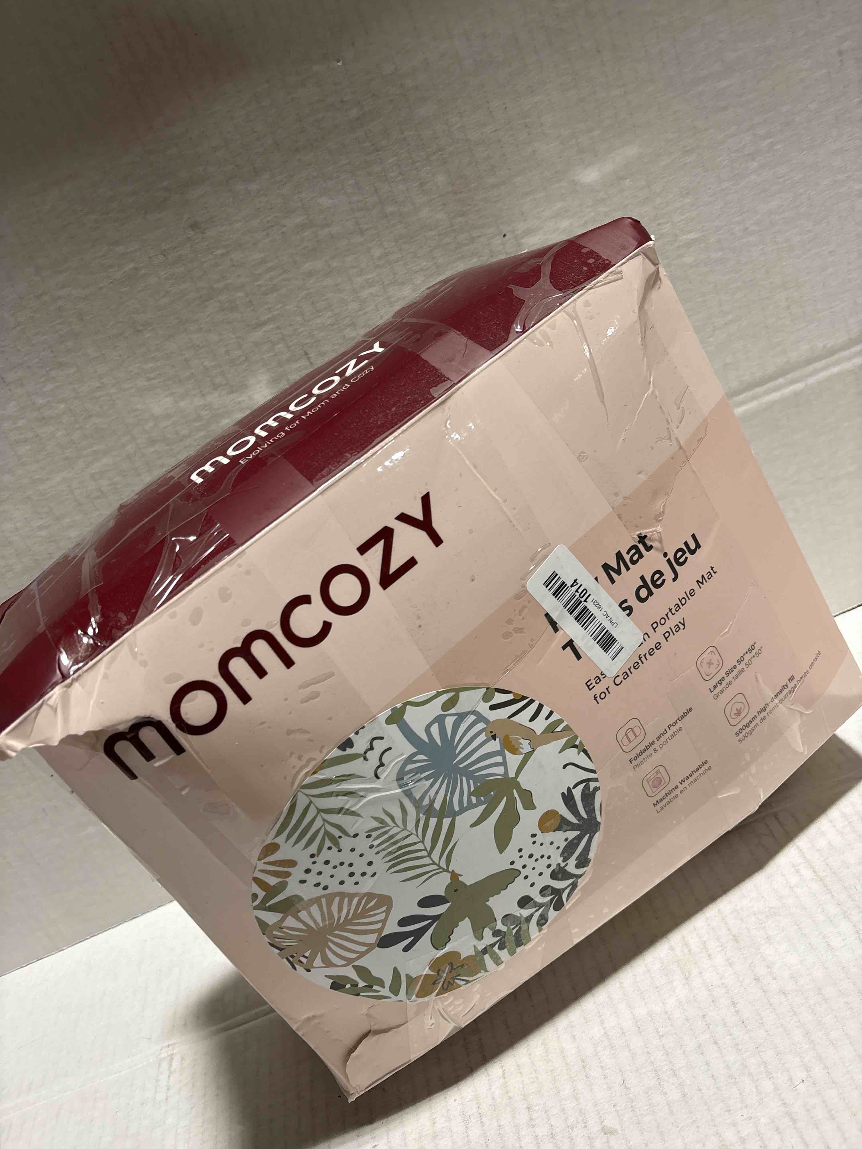 Condition photo showing New/Like New for Momcozy Baby Play Mat for Floor, 50x50 Thickened Playpen Mat, Playmate for Baby Tummy Time, Waterproof & Non-Slip, Foldable Outdoor Mat with Carrying Handle, Forest World Green Forest