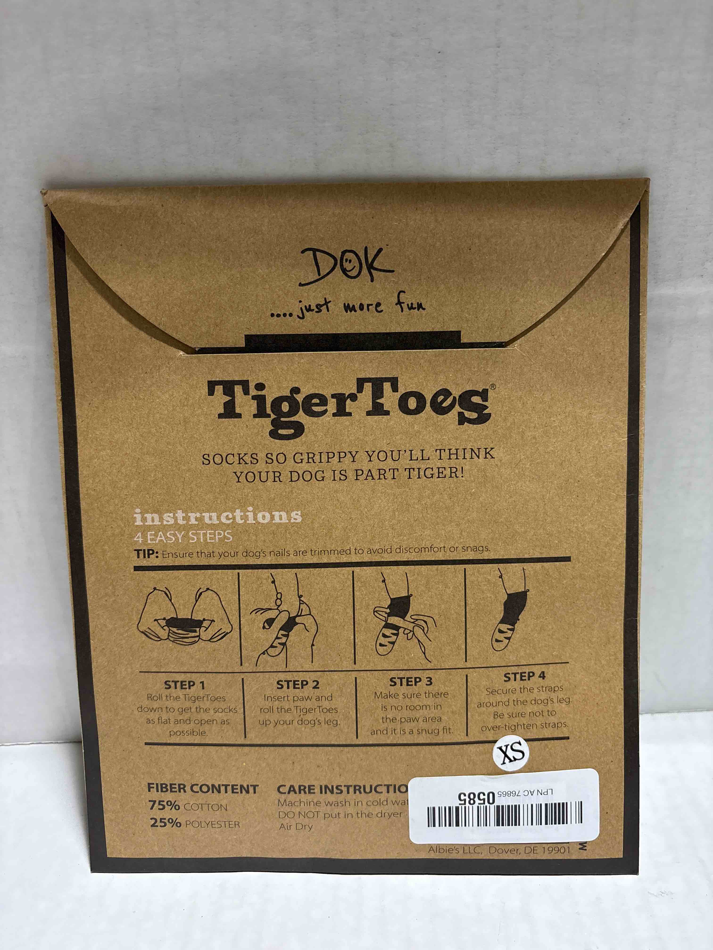 Condition photo showing New/Like New for DOK TigerToes Premium Non-Slip Dog Socks for Hardwood Floors - Extra-Thick Grip That Works Even When Twisted - Prevents Licking, Slipping, and Great for Dog Paw Protection (Sassy Pink, X-Large) Sassy Pink Extra Large