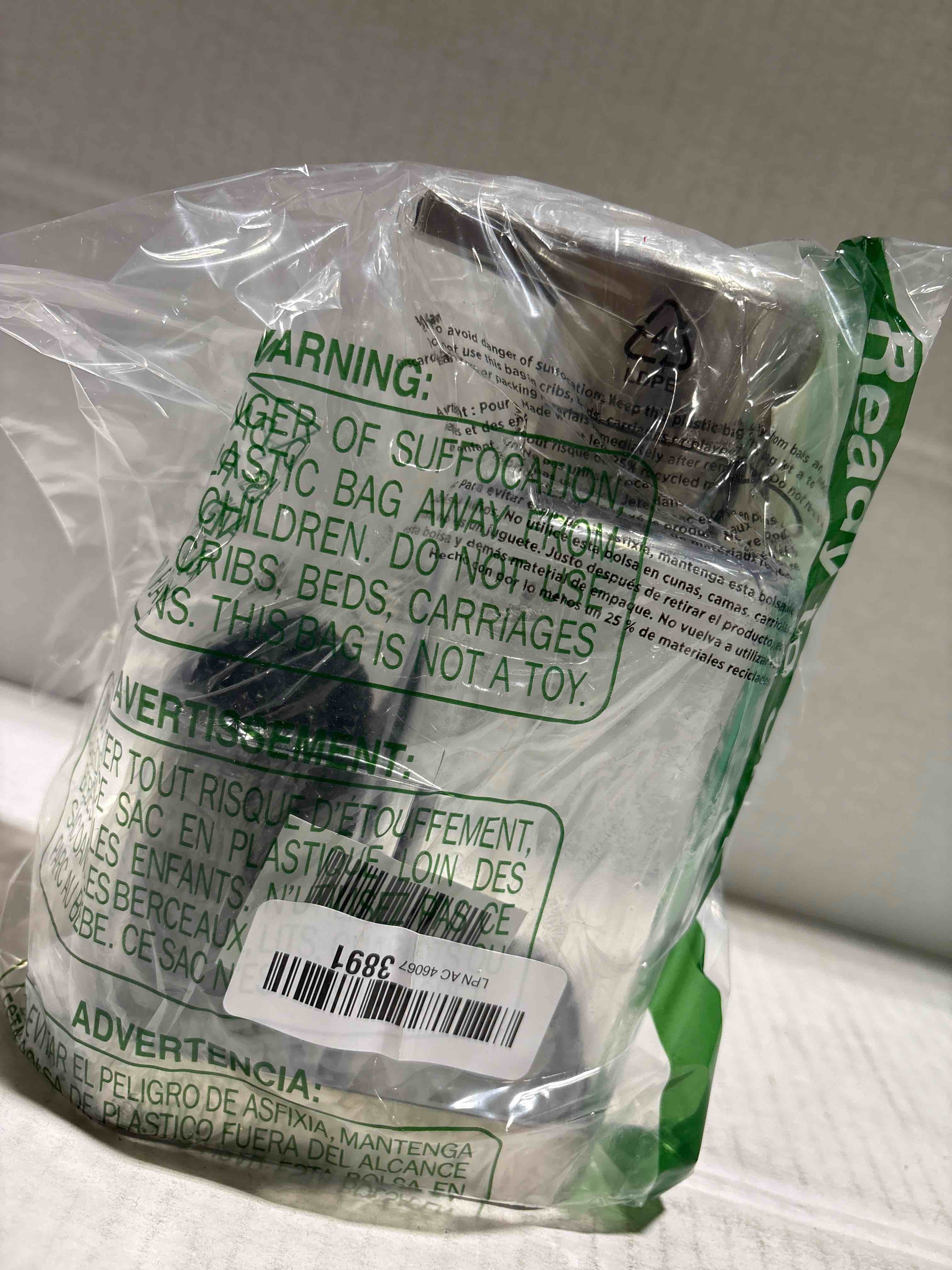 Condition photo showing Good Condition for mDesign Modern Plastic Kitchen Sink Countertop Liquid Hand Soap Dispenser Pump Bottle Caddy with Storage Compartment - Holds and Stores Sponges, Scrubbers and Brushes - Clear/Matte Black