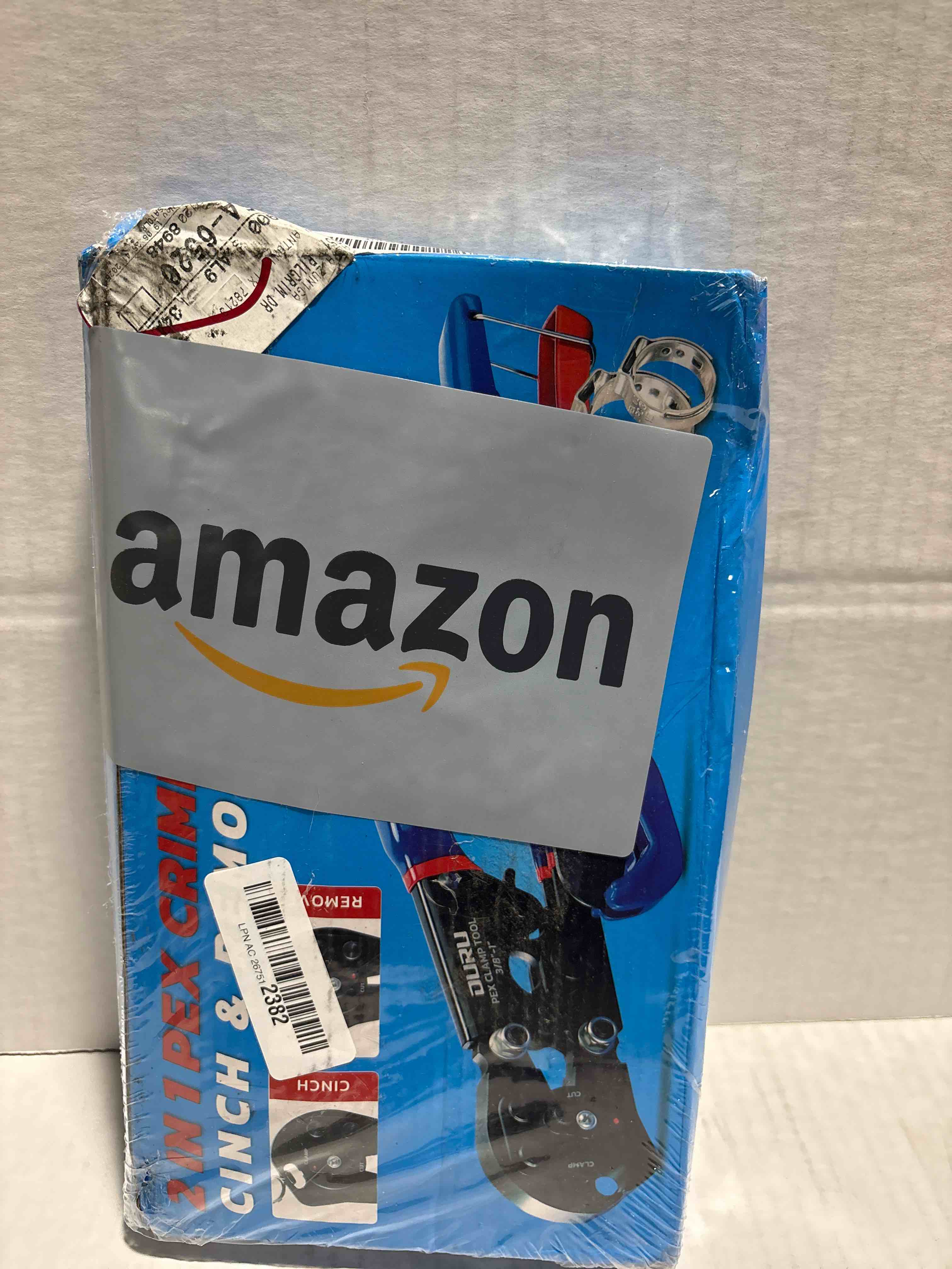 Condition photo showing New/Like New for 2 IN 1 Ratchet Pex Crimping Tool Cinch and Remove Combo Function Pex Pipe Crimp Tool from 3/8" to 1" Pex Crimper with Pex Cutter and Stainless Steel Pex Clamps 1/2" 25PCS,3/4" 10PCS 2pcs Pex Tool Kit