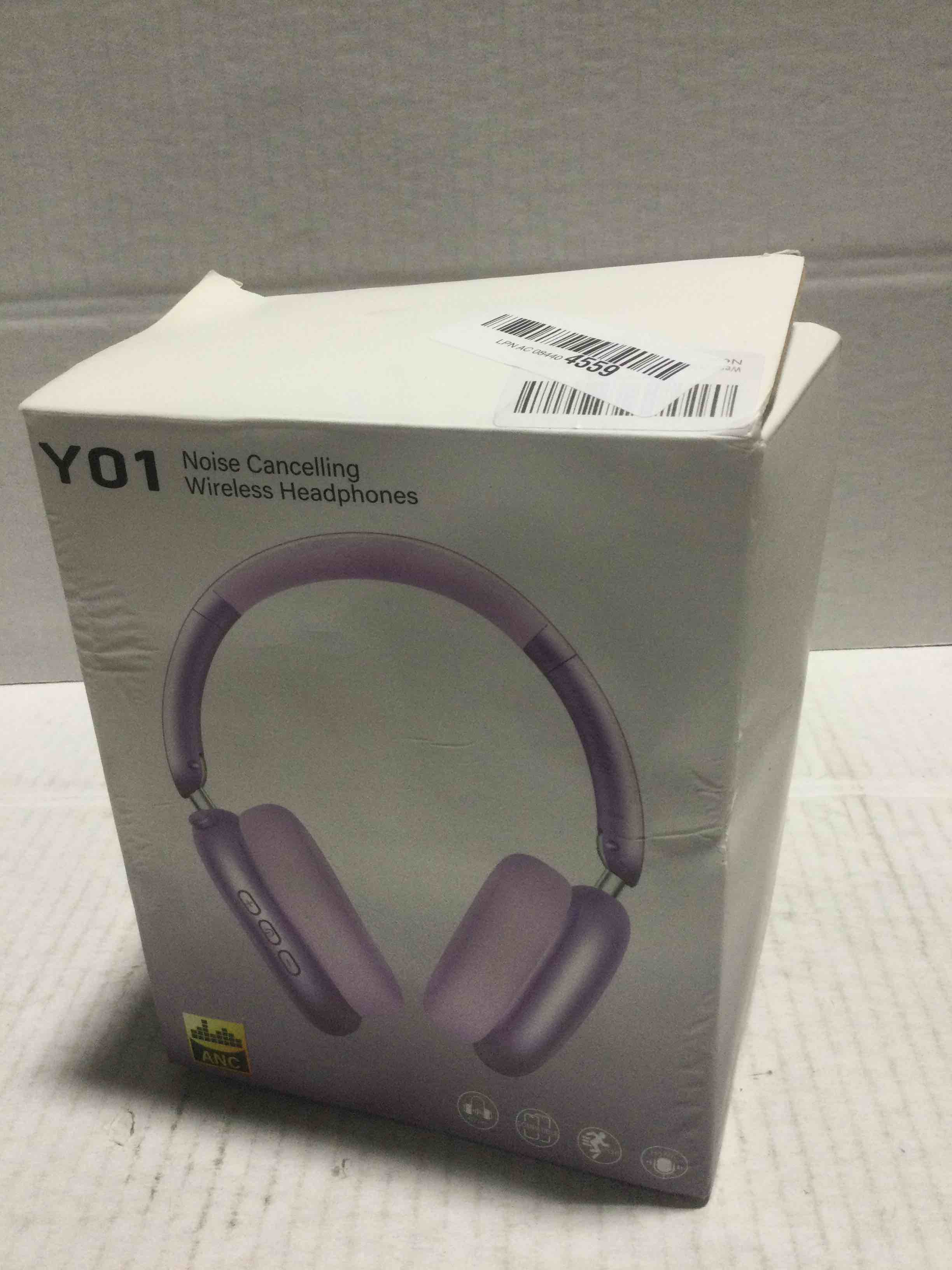 Condition photo showing New/Like New for Wentronic Y01 Wireless Noise Canceling Headphones Bluetooth 5.3 Over Ear Headphones with Microphone, Hi-Res Audio, 48H Playtime, Foldable Comfortable Earpads,Compatible with iOS,Android,PC, Purple