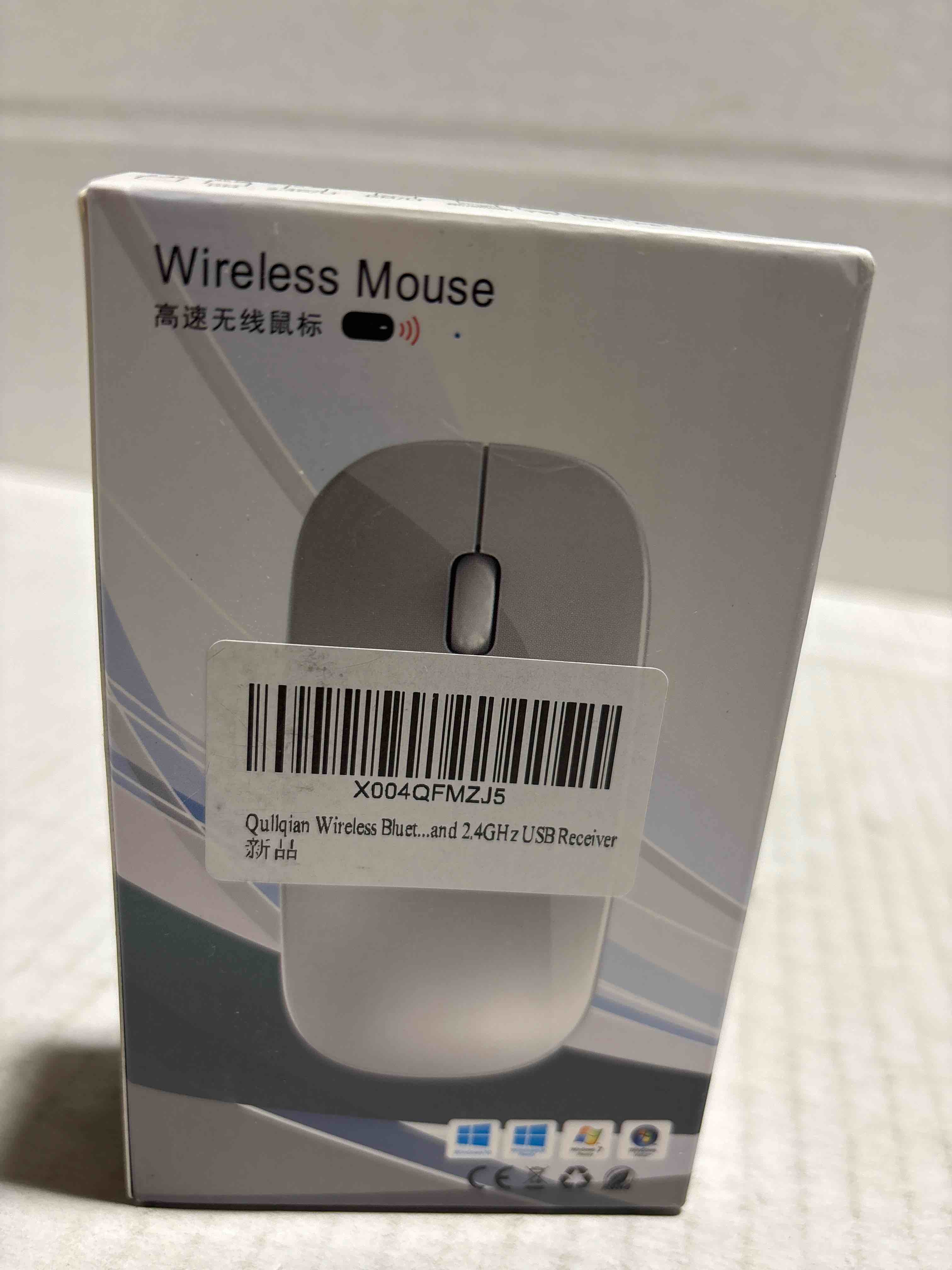 Condition photo showing New/Like New for Wireless Bluetooth Mouse for MacBook Air/Mac/Pro/Laptop/Computer/PC,Rechargeable Dual Mode Switch Mouse Bluetooth 5.2 & BT3.0 + 2.4GHz USB-A & 2.4GHz USB Type-C (Silver)