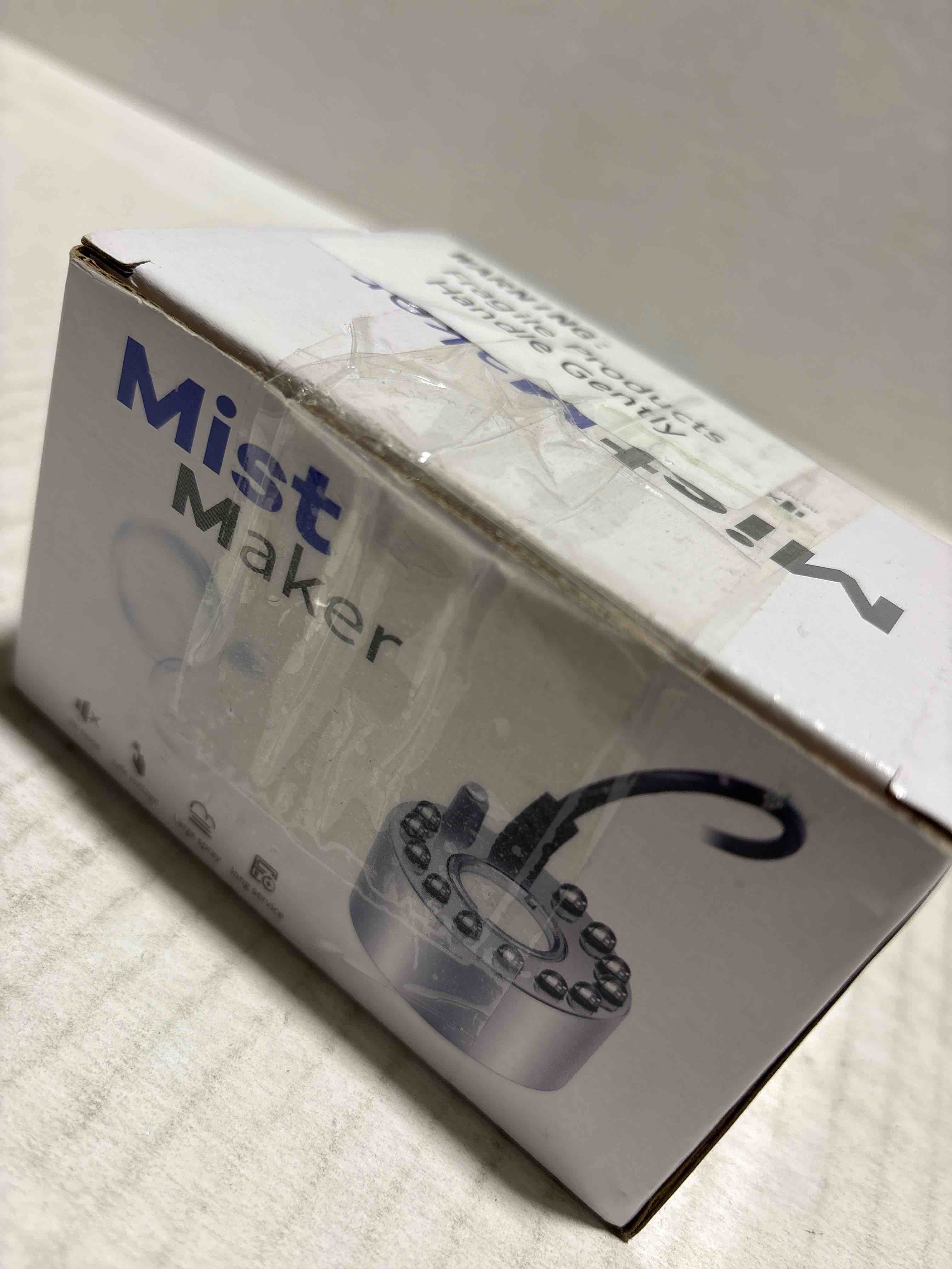 Condition photo showing New/Like New for Yaomiao 1 Piece Halloween Mist Maker Fogger Small Ultrasonic Fog Machine Fountain Mister Fogger Water Garden Pond Foggers Air Humidifier with 12 LED Light Flashes for Halloween (Silver) Silver 1