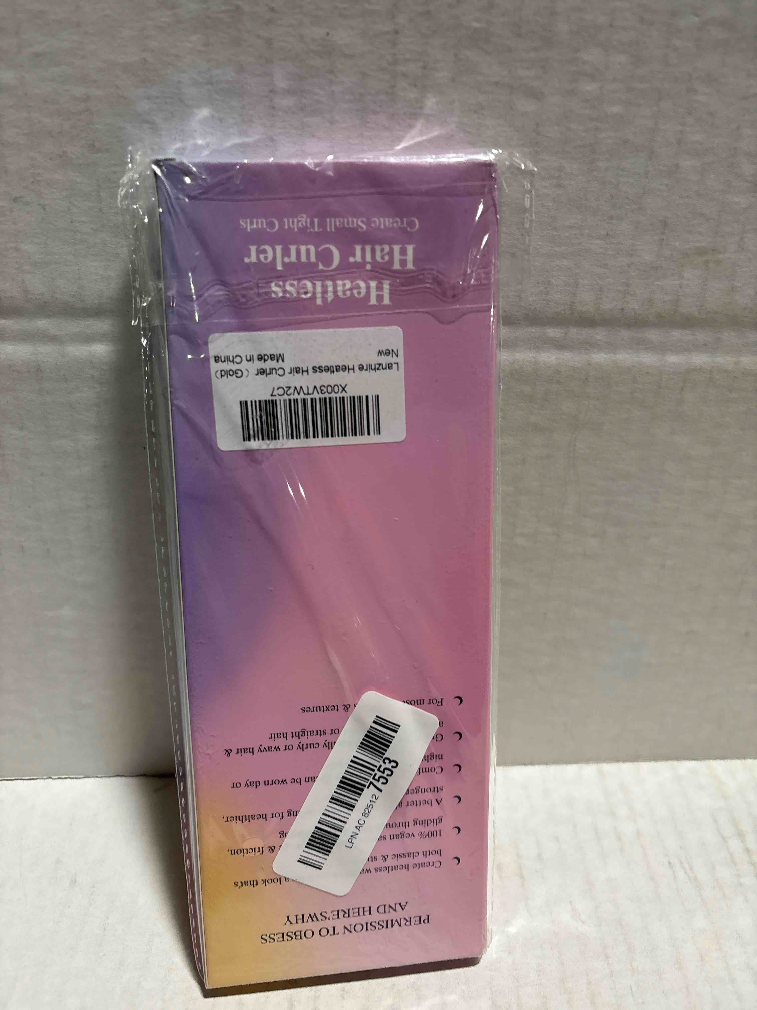 Condition photo showing New/Like New for Lanzhire Heatless Curling Rod Headband for Long and Short Hair, No Heat Overnight Curls with Thin Curlers to Sleep In (Golden) A-Golden