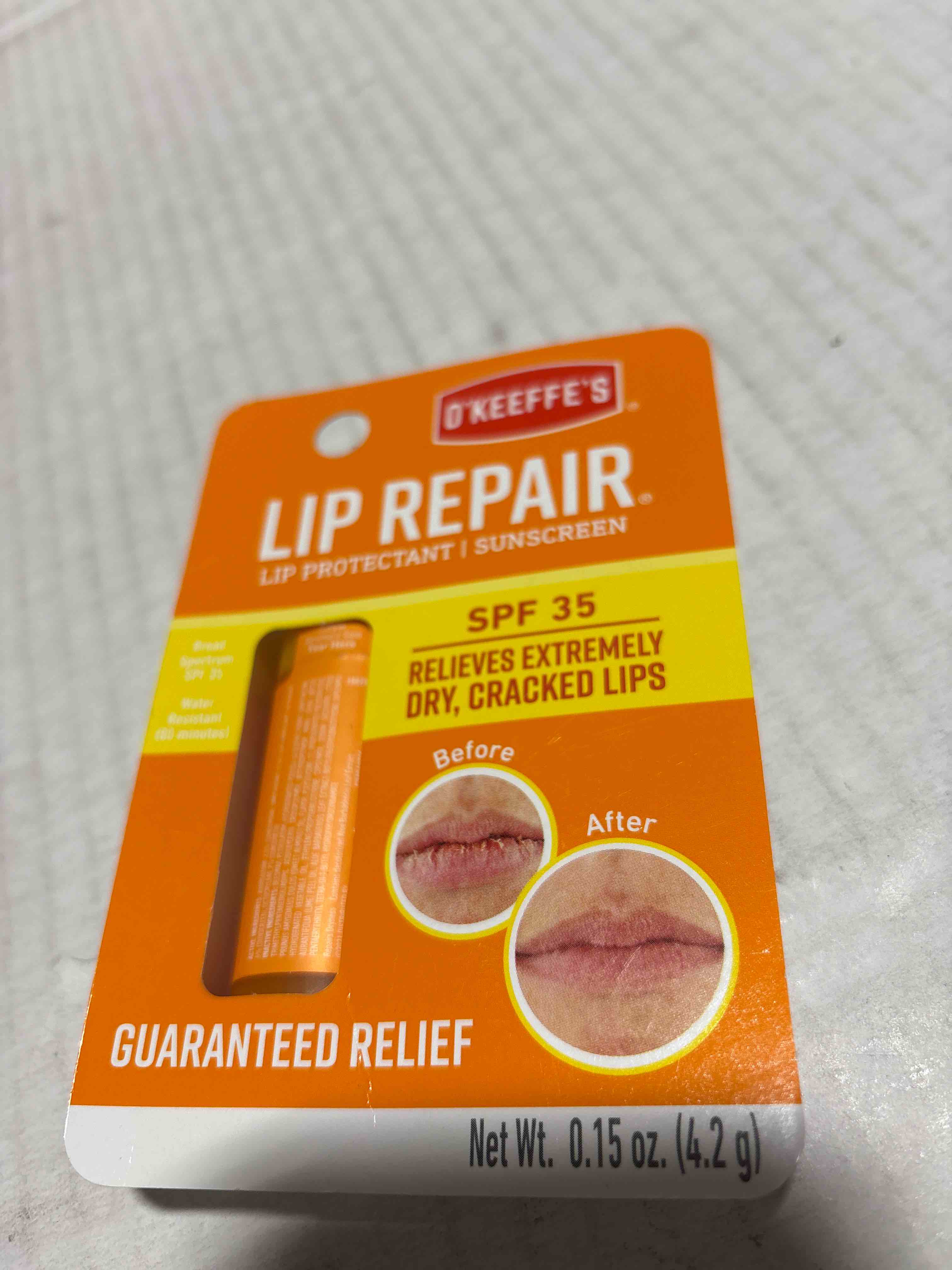 Condition photo showing New/Like New for O'Keeffe's Lip Repair SPF 35 Lip Balm - Stick (1 Pack) - Sun-Safe Moisturizer for Extremely Cracked, Dry Lips 1 - Pack