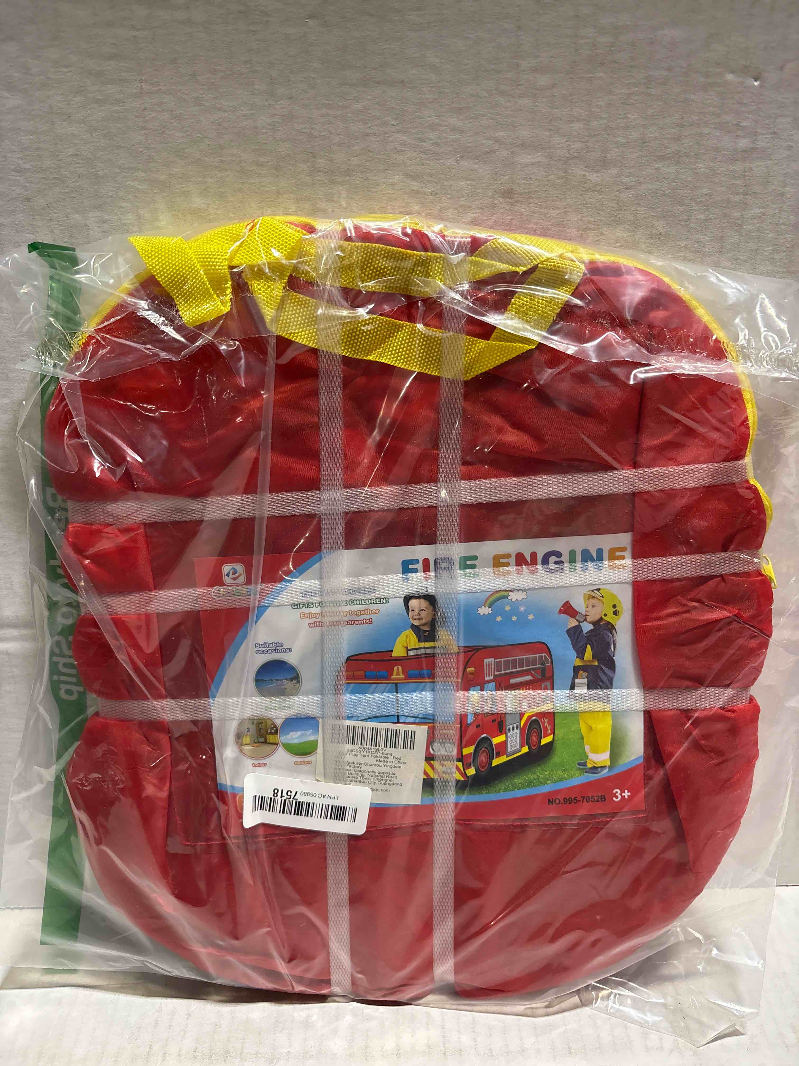 Condition photo showing New/Like New for Pop Up Play Tent for Kids Aged 3-5 Years Old Boys and Girls : Fire Truck Tent Playhouse Toy Play Tents for Toddlers 3-5 Kids Tent Indoor Outdoor Playhouse Toys for 3 + Year Old, Fire Truck Red