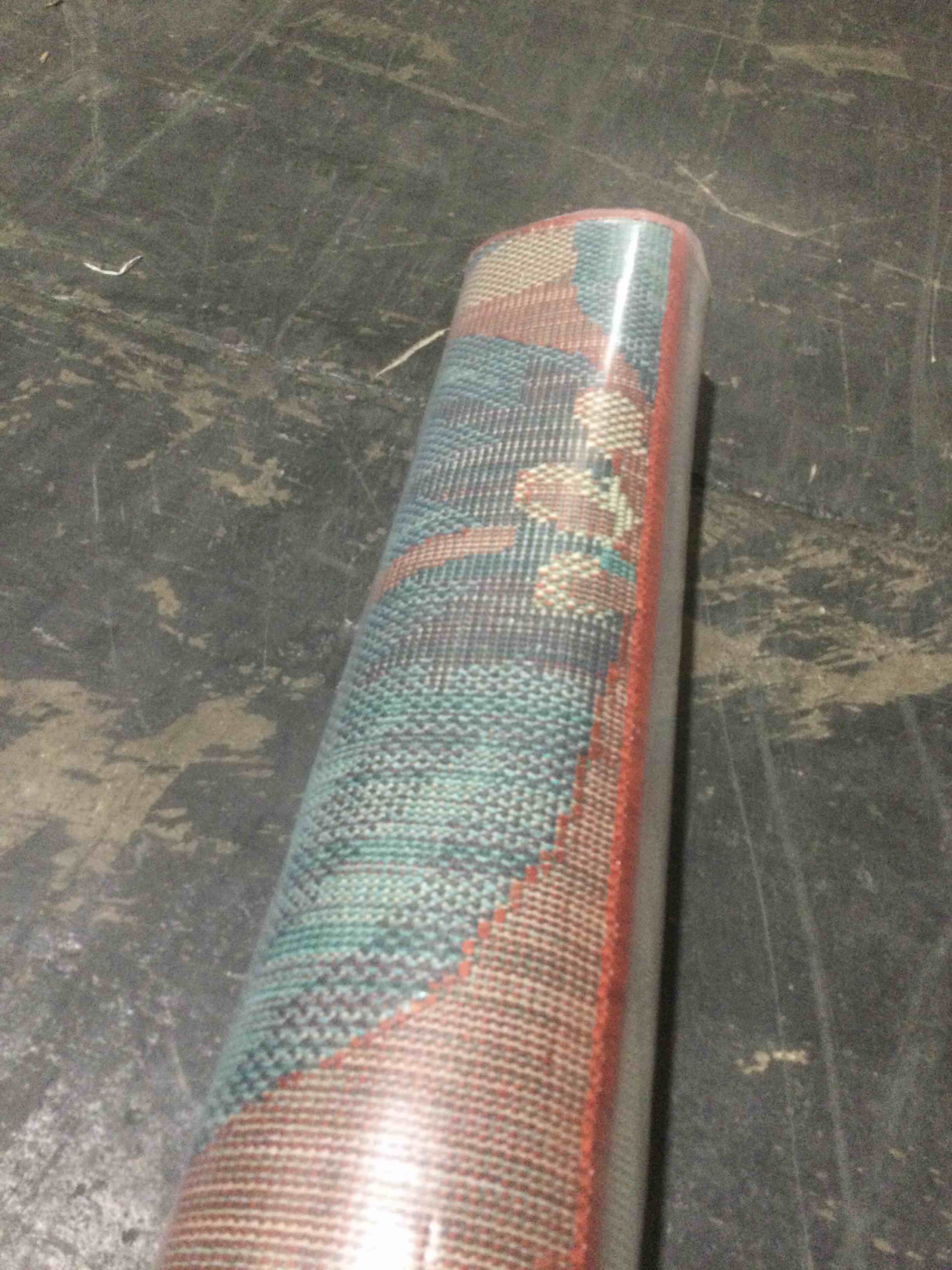 Condition photo showing New/Like New for ultimate innovations 5ft1inx7ft6in island escape in/outdoor rug, red