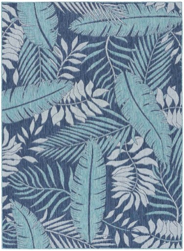 nourison 5x7 oasis garden indoor/outdoor rug, navy