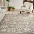 nourison 5’3”x7’ modern tile indoor/outdoor high-low rug, natural