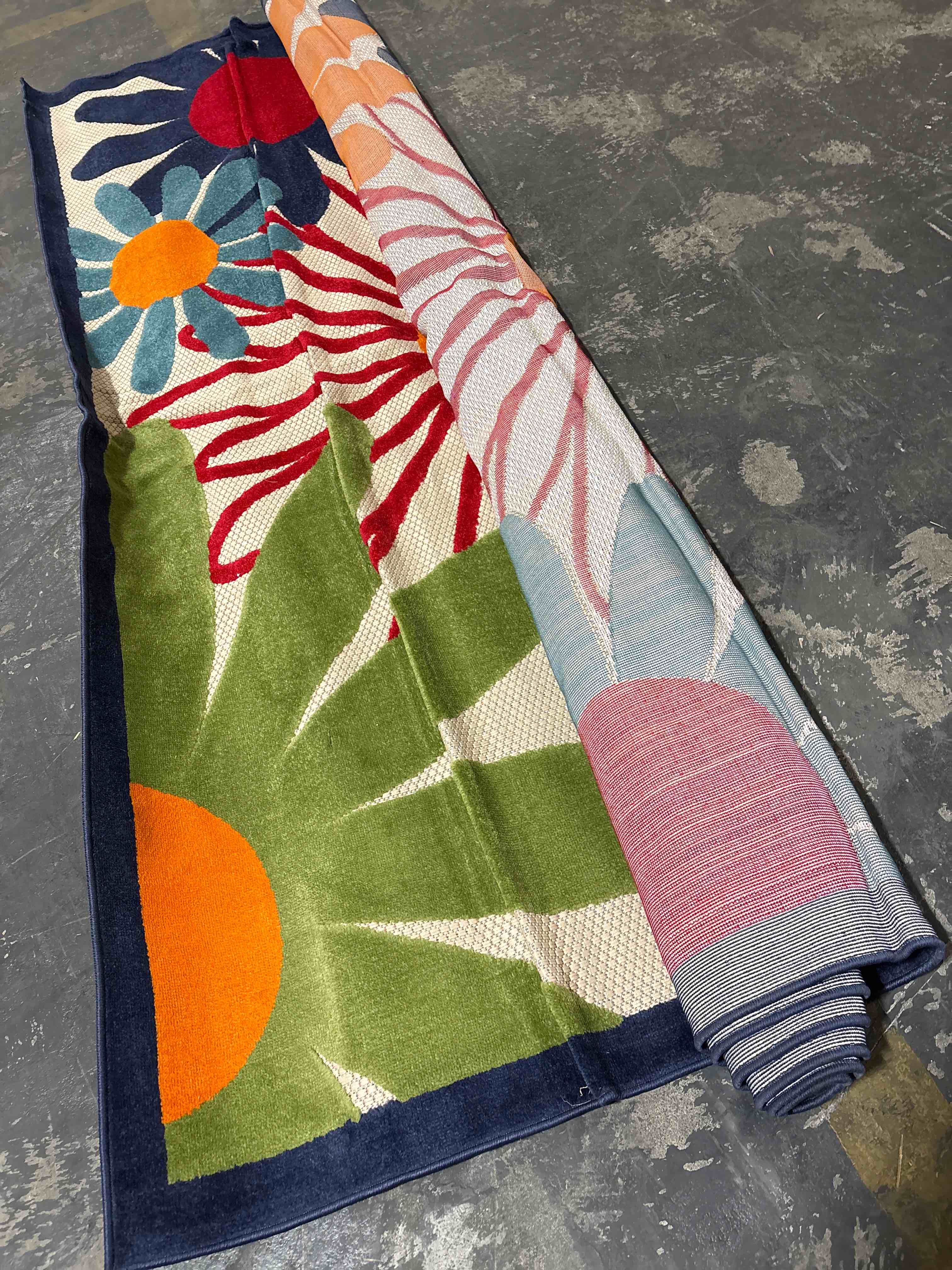 nourison 7’10”x9’10” romantic garden indoor/outdoor high-low rug, multi