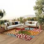 nourison 7’10” x 9’10”  Romantic garden indoor/outdoor high-low rug, multi