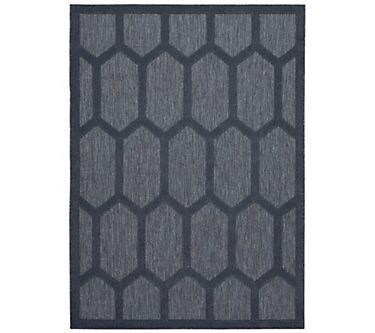 nourison 8x10 easy care honeycomb area rug, navy