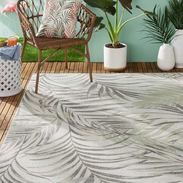 ultimate innovations tropical palms 7x10 in/outdoor rug, natural 