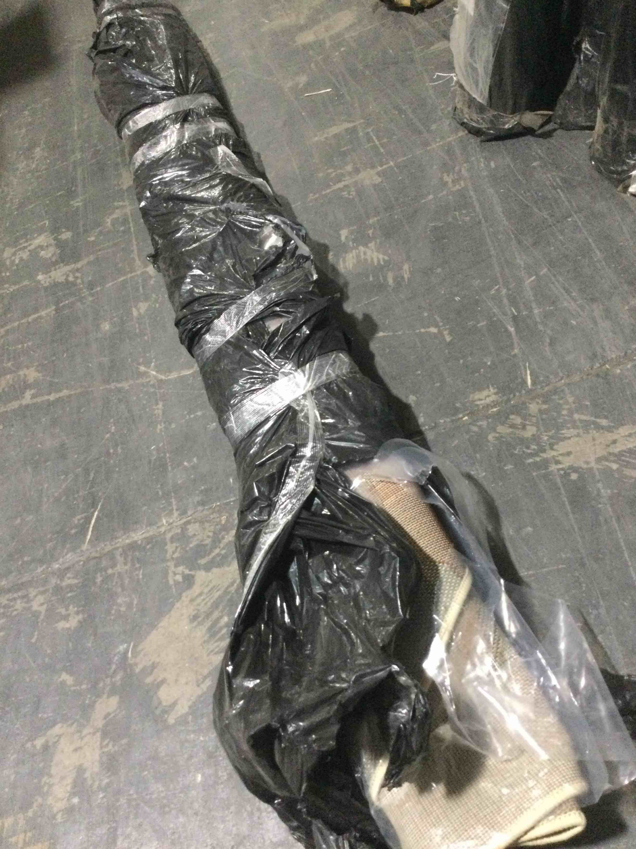 Condition photo showing item condition for ultimate innovations island escape 94’ round in/outdoor rug, ivory