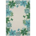 ultimate innovations hummingbird 7x10 in/outdoor rug, turquoise 
