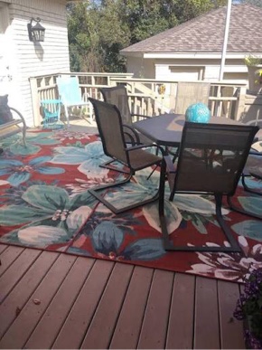 ultimate innovations island escape 7x10 in/outdoor rug, red