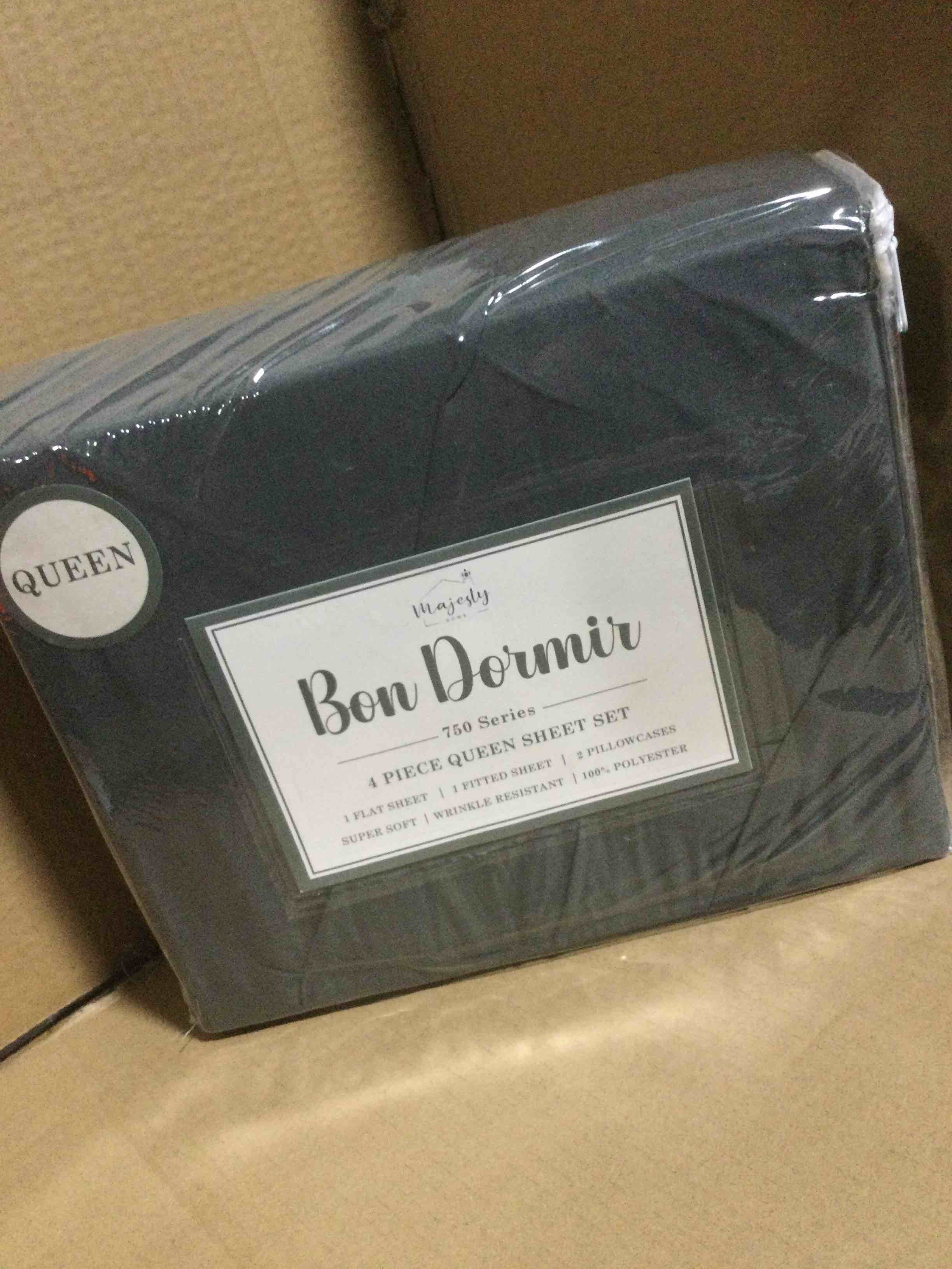 Bon Dormir 750 series 4 piece queen sheet set includes one flat sheet one fitted sheet two pillowcases