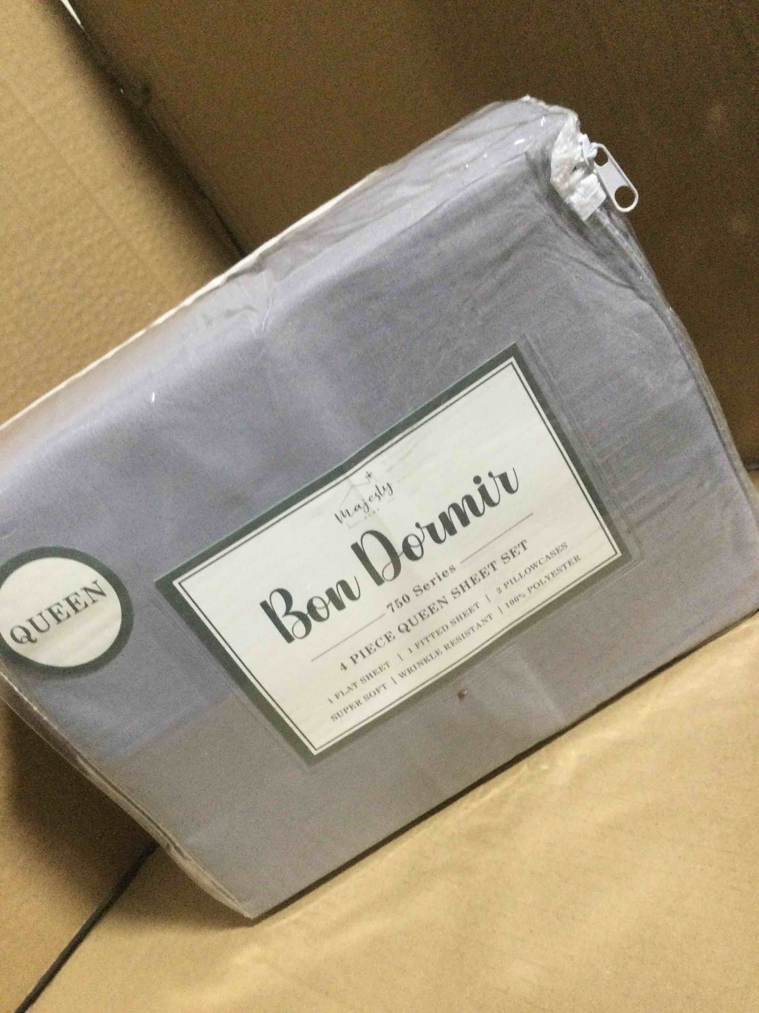 Bon Dormir 750 series 4 piece queen sheet set includes one flat sheet one fitted sheet two pillowcases