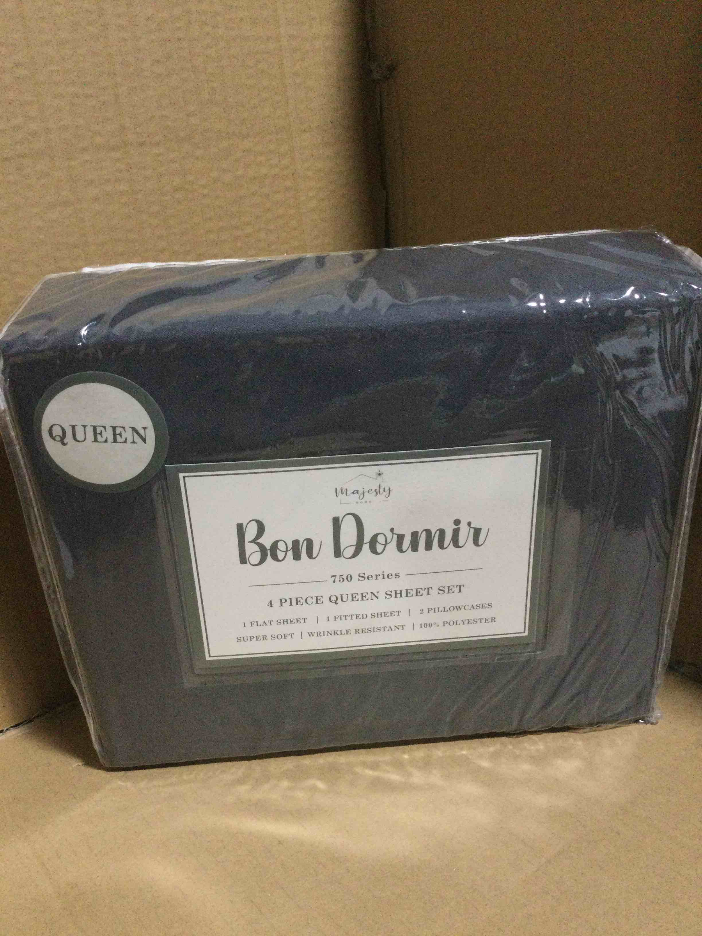 queen Bon Dormir 750 series 4 piece queen sheet set includes one flat sheet one fitted sheet two pillowcases