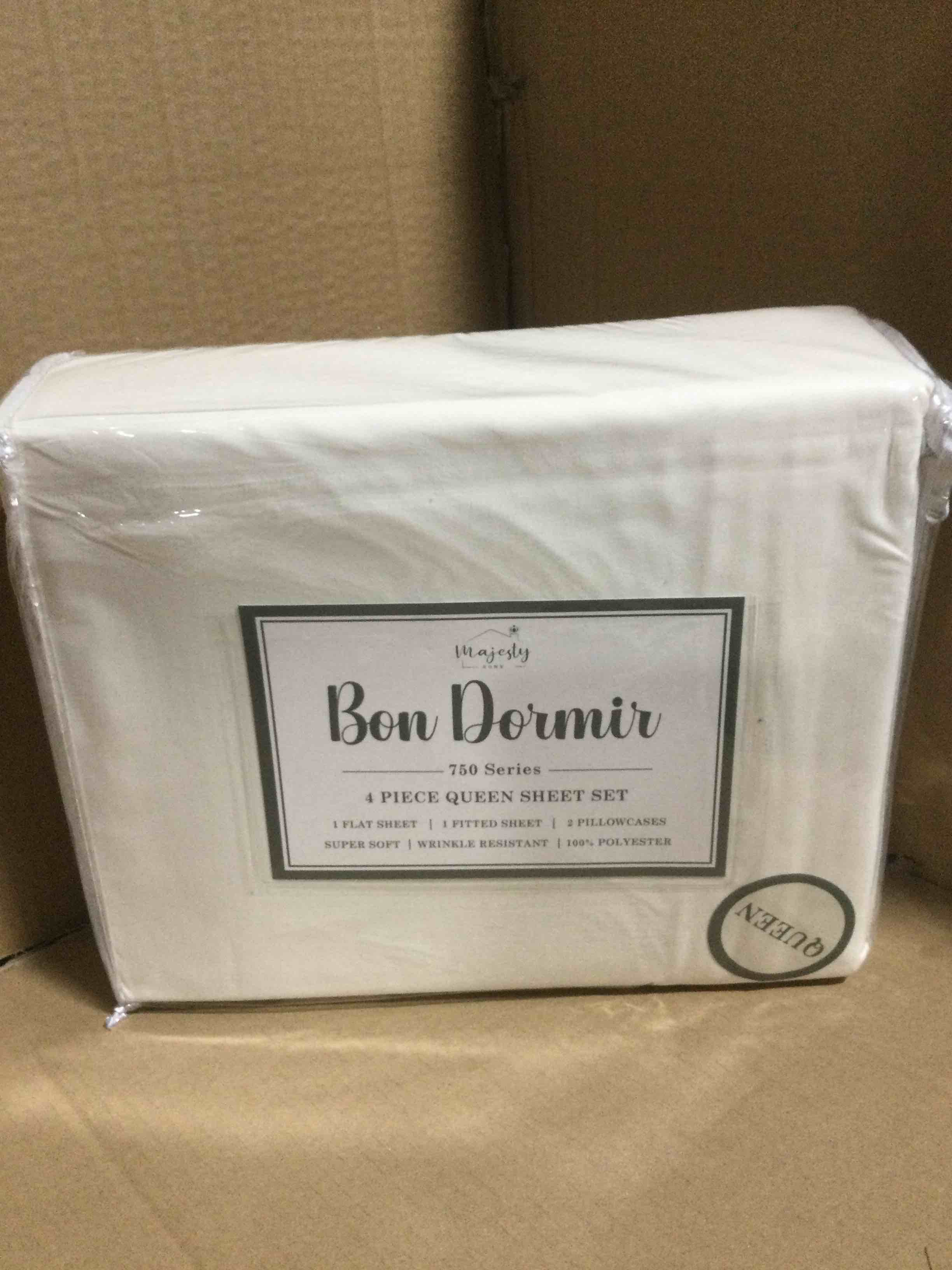 queen Bon Dormir 750 series 4 piece queen sheet set includes one flat sheet one fitted sheet two pillowcases
