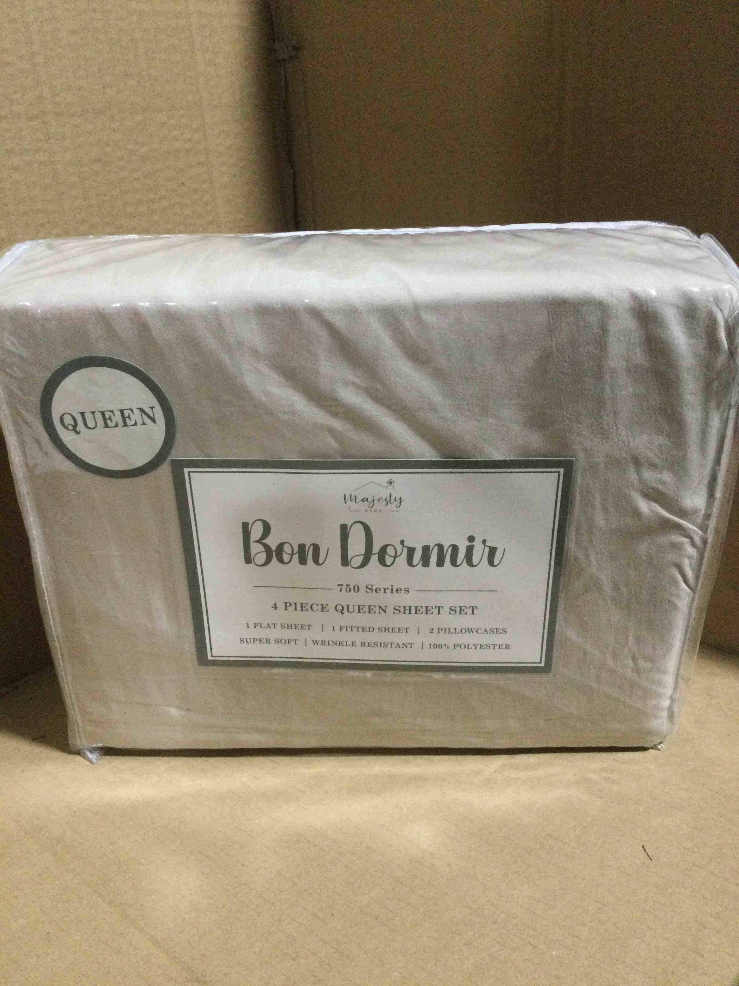 queen Bon Dormir 750 series 4 piece queen sheet set includes one flat sheet one fitted sheet two pillowcases