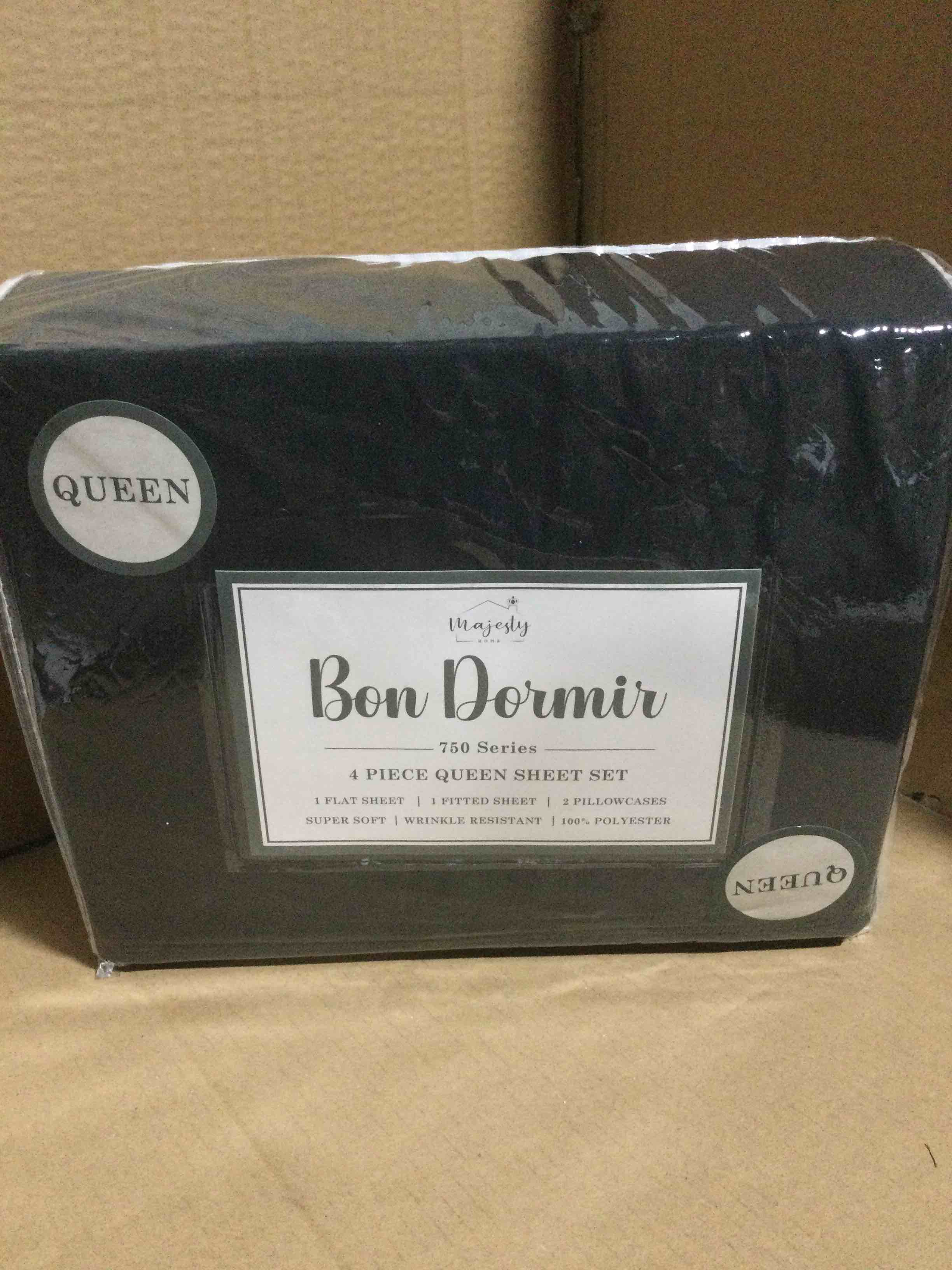queen Bon Dormir 750 series 4 piece queen sheet set includes one flat sheet one fitted sheet two pillowcases