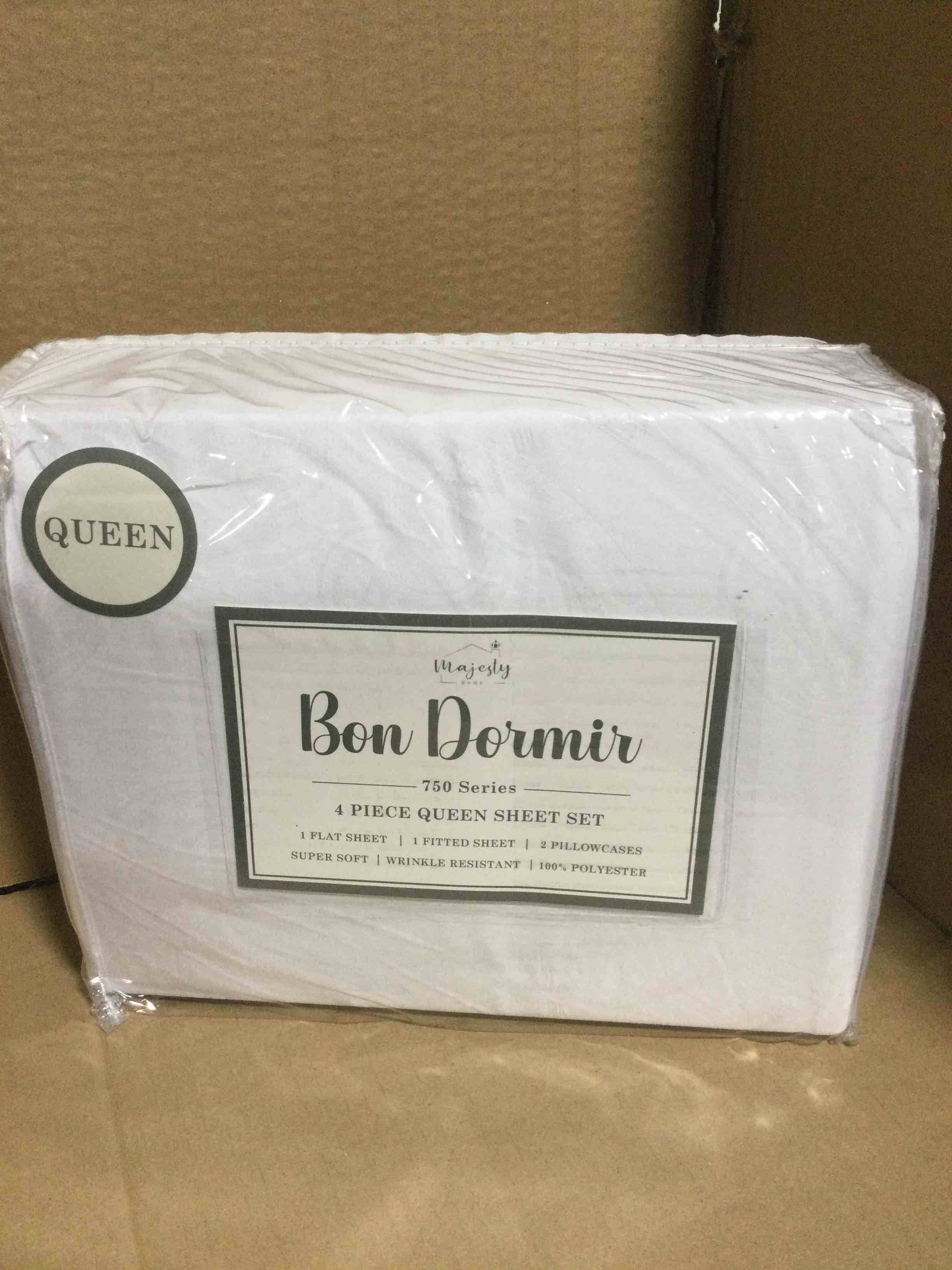 queen Bon Dormir 750 series 4 piece queen sheet set includes one flat sheet one fitted sheet two pillowcases
