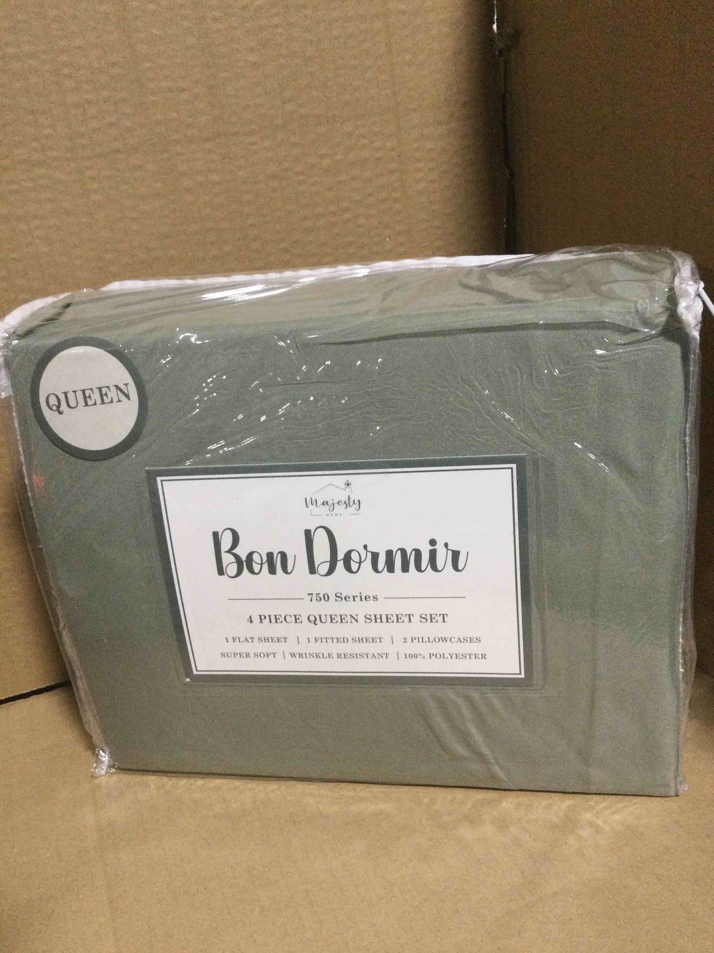queen Bon Dormir 750 series 4 piece queen sheet set includes one flat sheet one fitted sheet two pillowcases