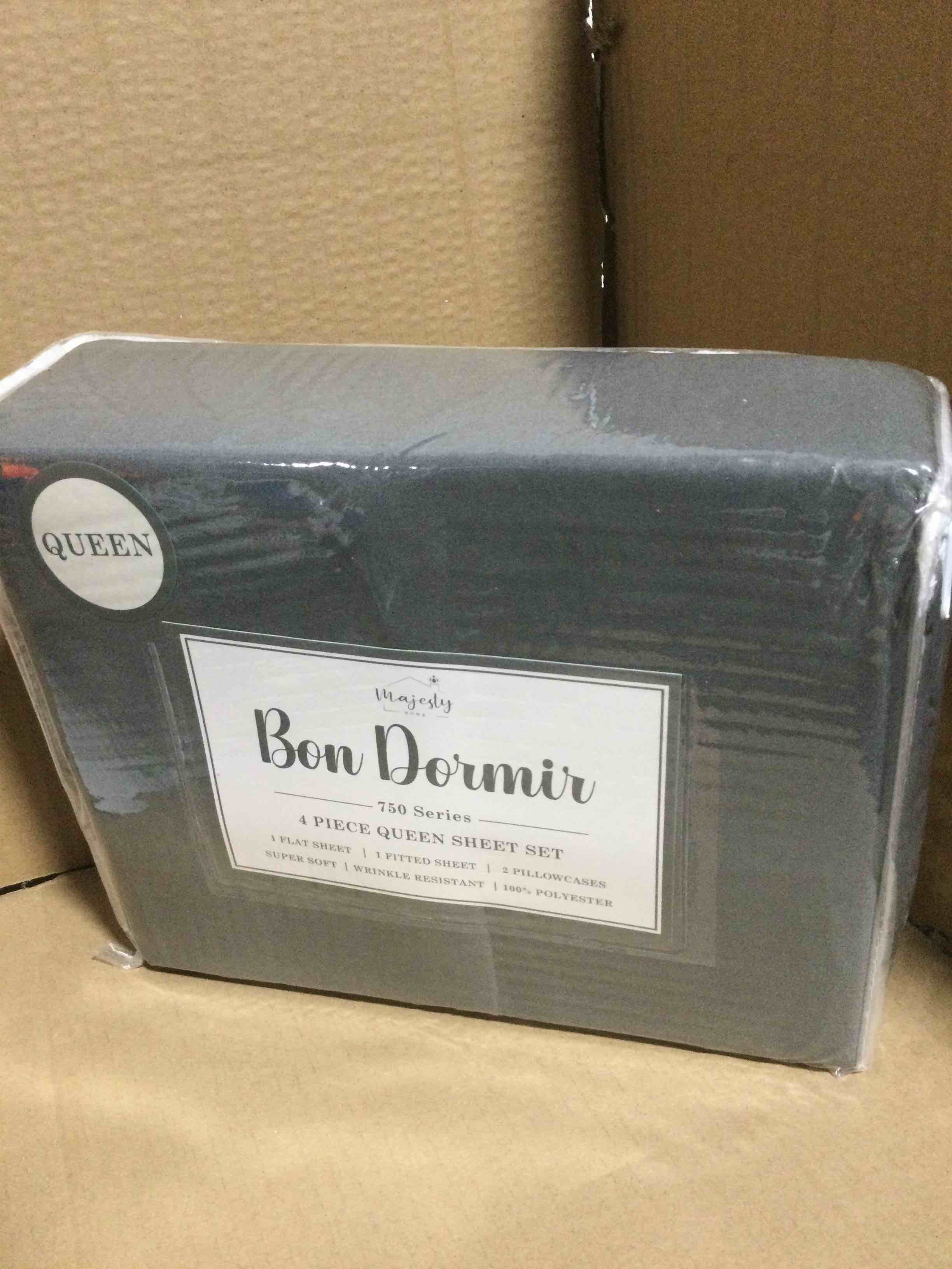 queen Bon Dormir 750 series 4 piece queen sheet set includes one flat sheet one fitted sheet two pillowcases