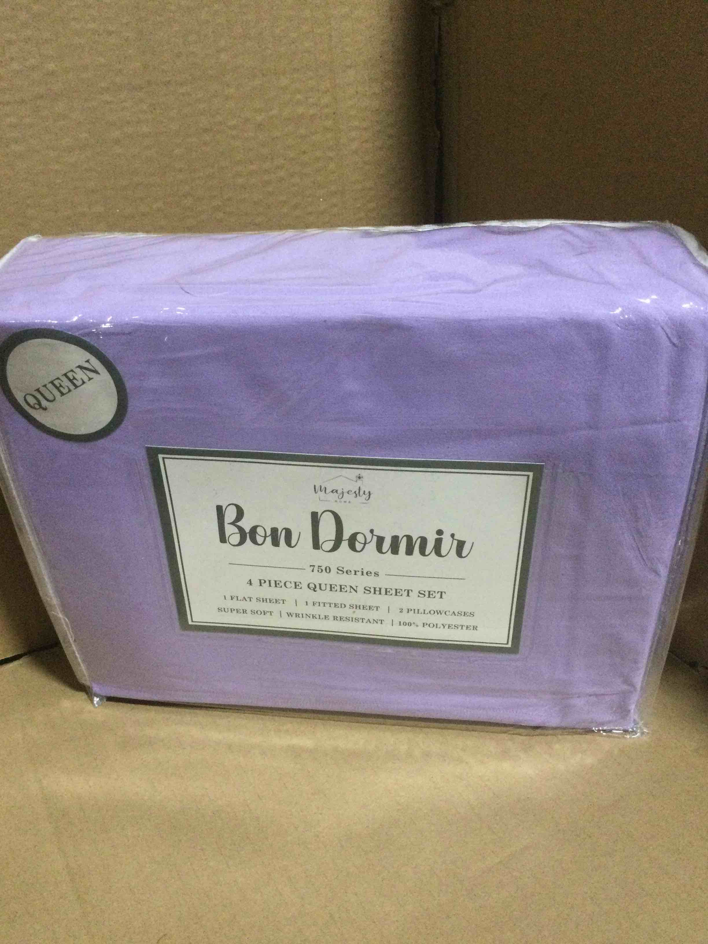 queen Bon Dormir 750 series 4 piece queen sheet set includes one flat sheet one fitted sheet two pillowcases