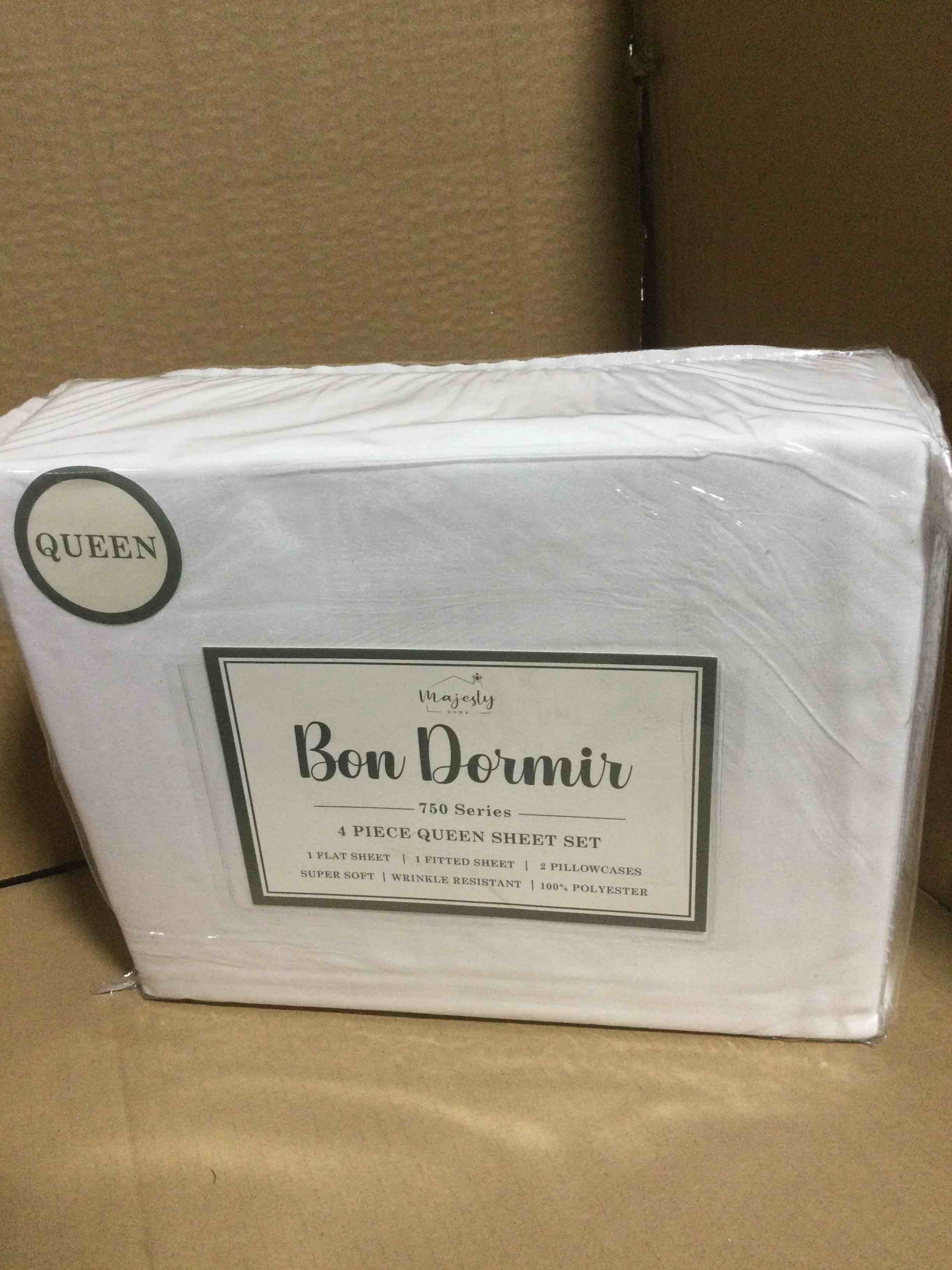 queen Bon Dormir 750 series 4 piece queen sheet set includes one flat sheet one fitted sheet two pillowcases