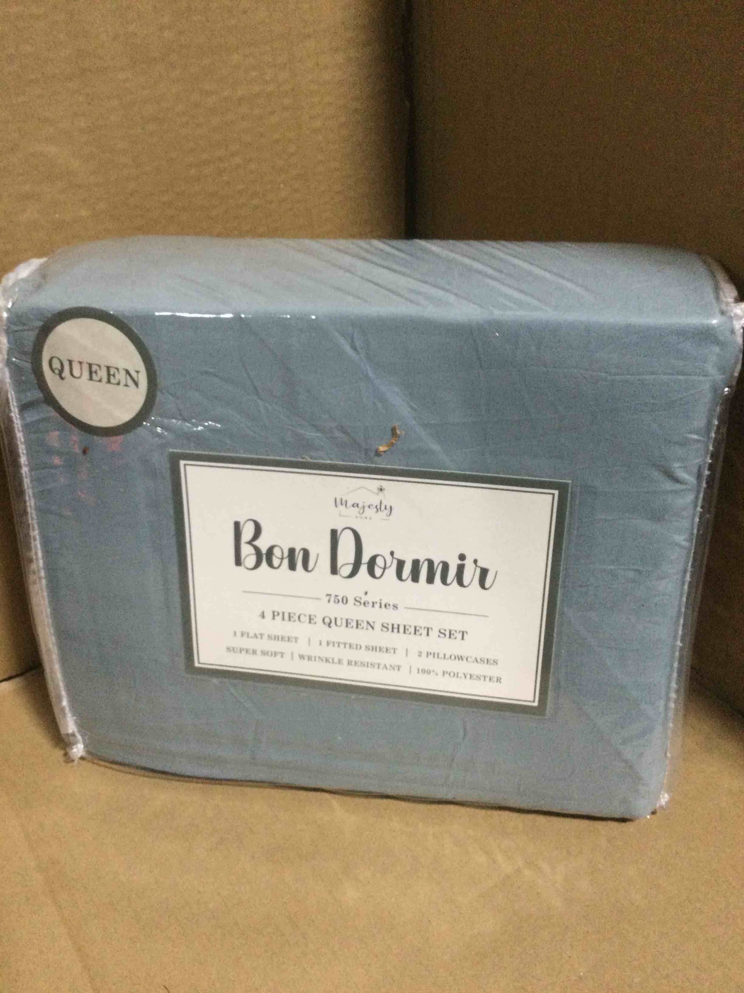 queen Bon Dormir 750 series 4 piece queen sheet set includes one flat sheet one fitted sheet two pillowcases