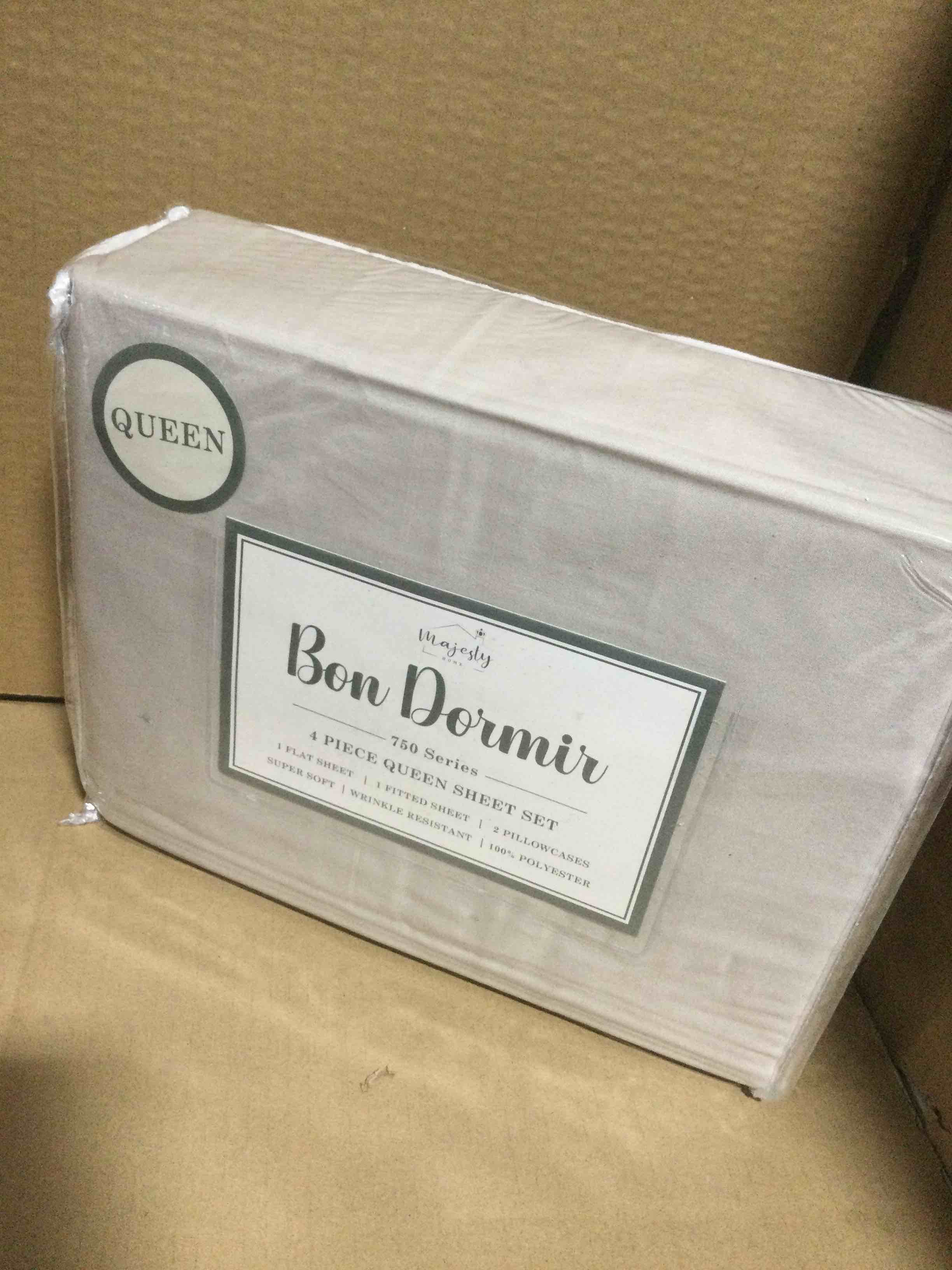 queen Bon Dormir 750 series 4 piece queen sheet set includes one flat sheet one fitted sheet two pillowcases