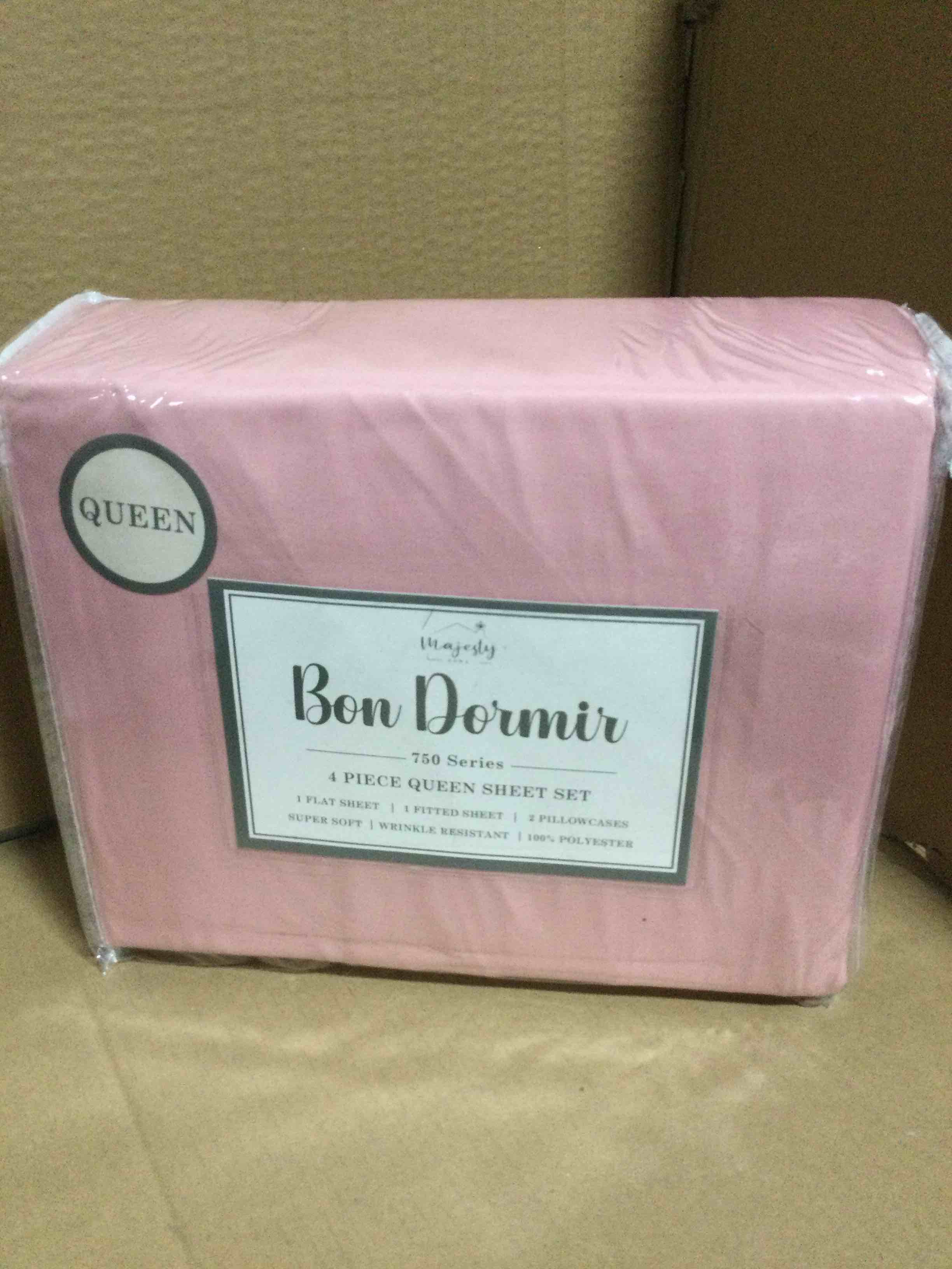 queen Bon Dormir 750 series 4 piece queen sheet set includes one flat sheet one fitted sheet two pillowcases