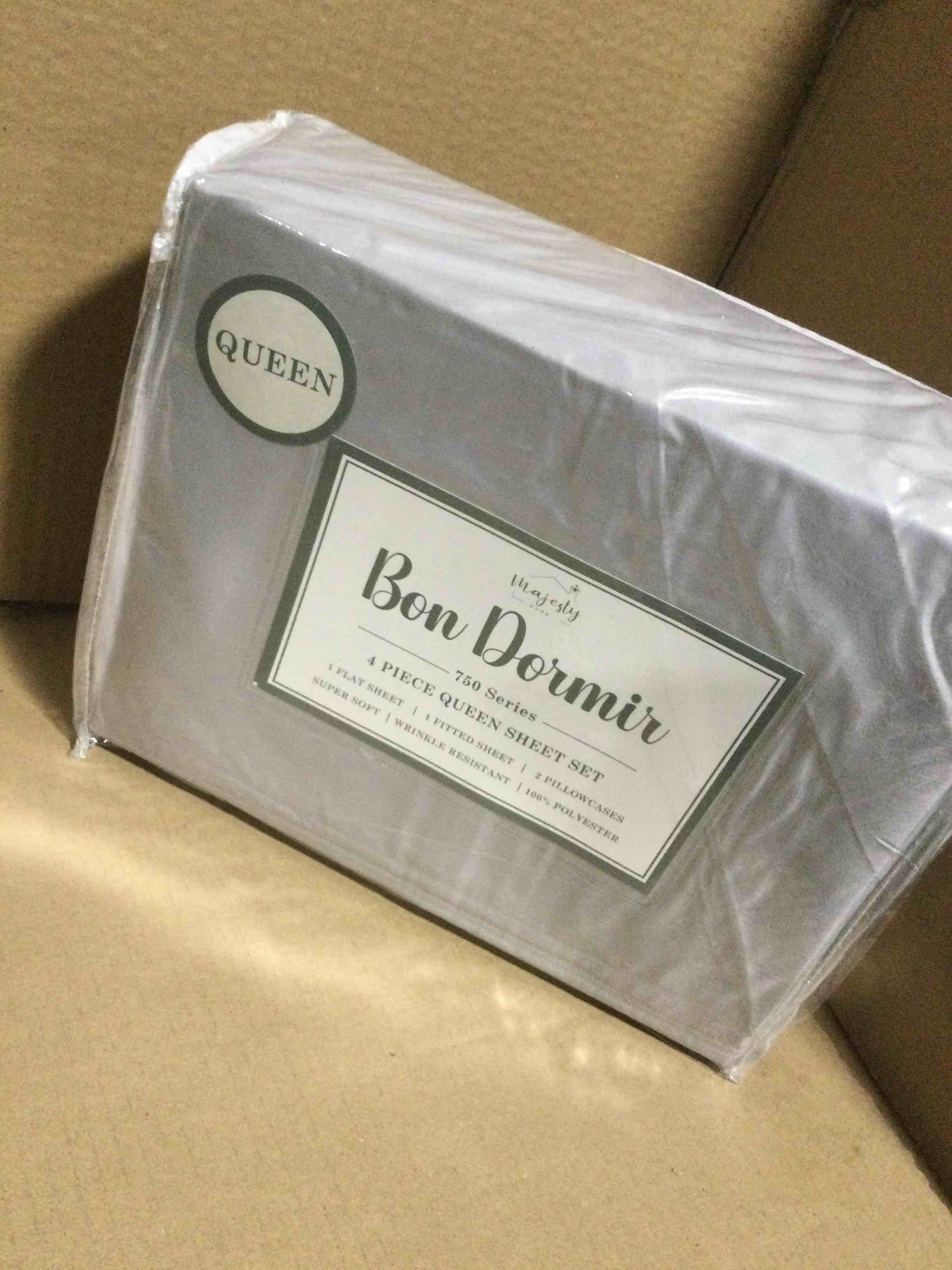 queen Bon Dormir 750 series 4 piece queen sheet set includes one flat sheet one fitted sheet two pillowcases