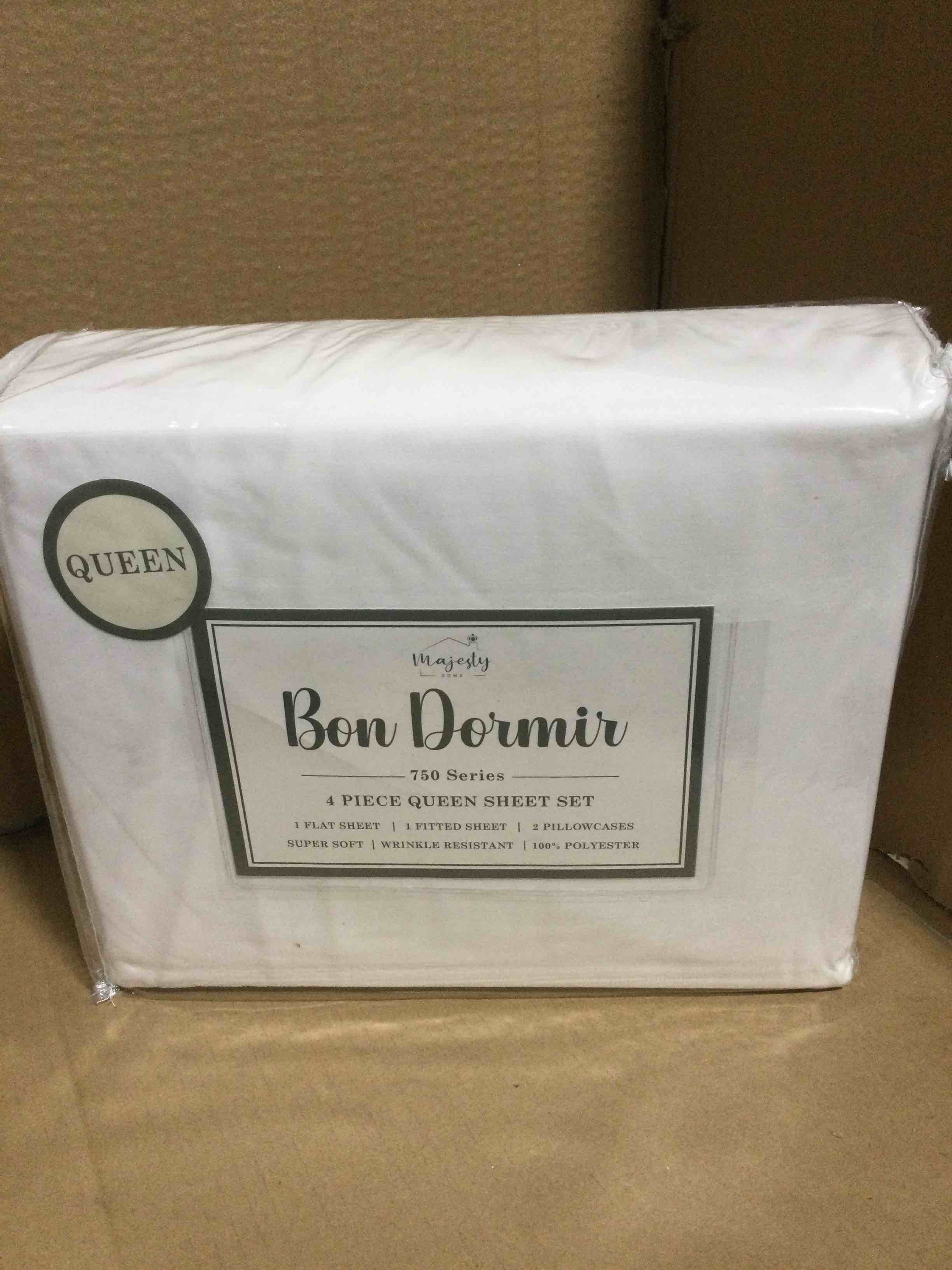 queen Bon Dormir 750 series 4 piece queen sheet set includes one flat sheet one fitted sheet two pillowcases