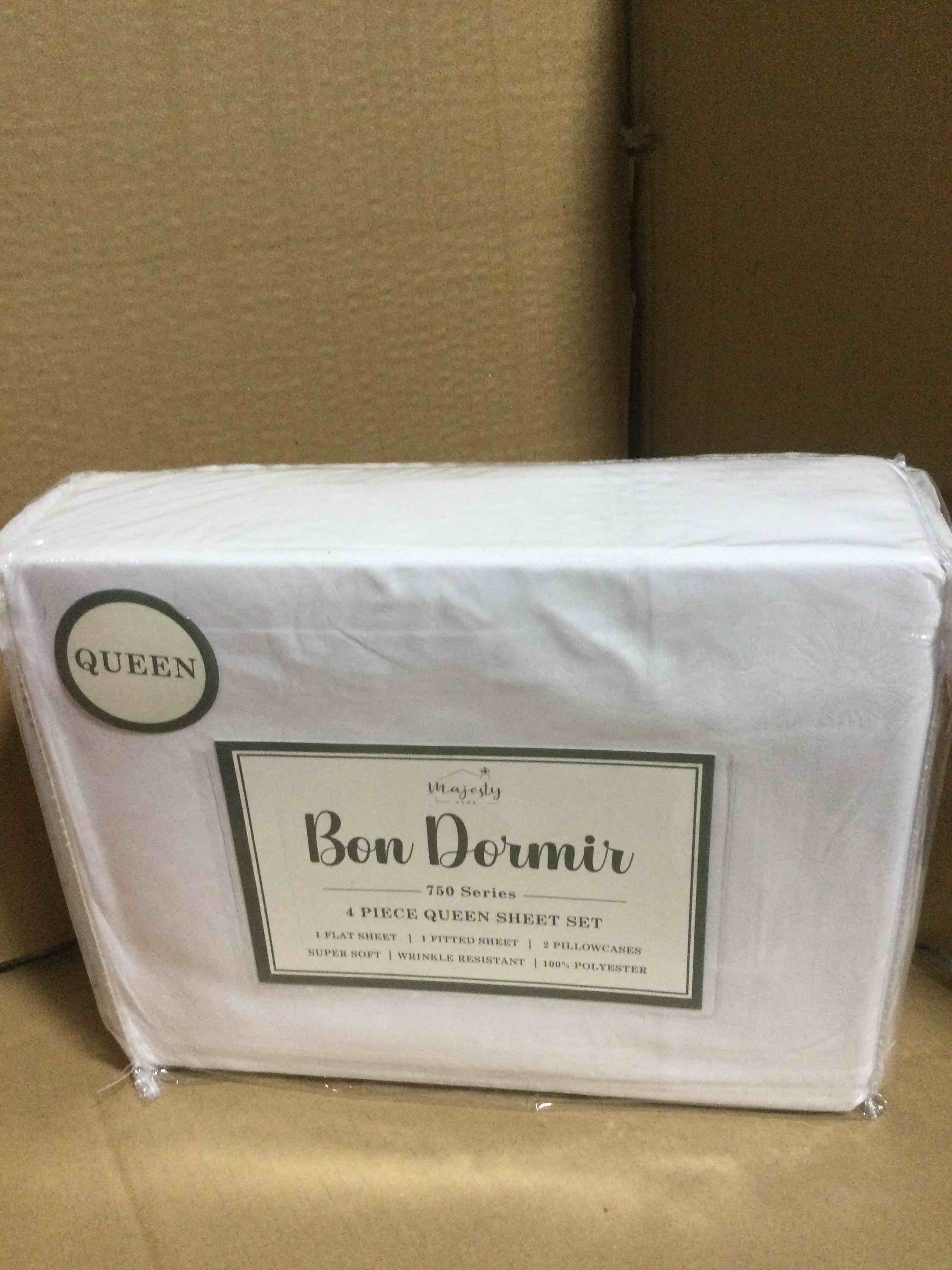 queen Bon Dormir 750 series 4 piece queen sheet set includes one flat sheet one fitted sheet two pillowcases