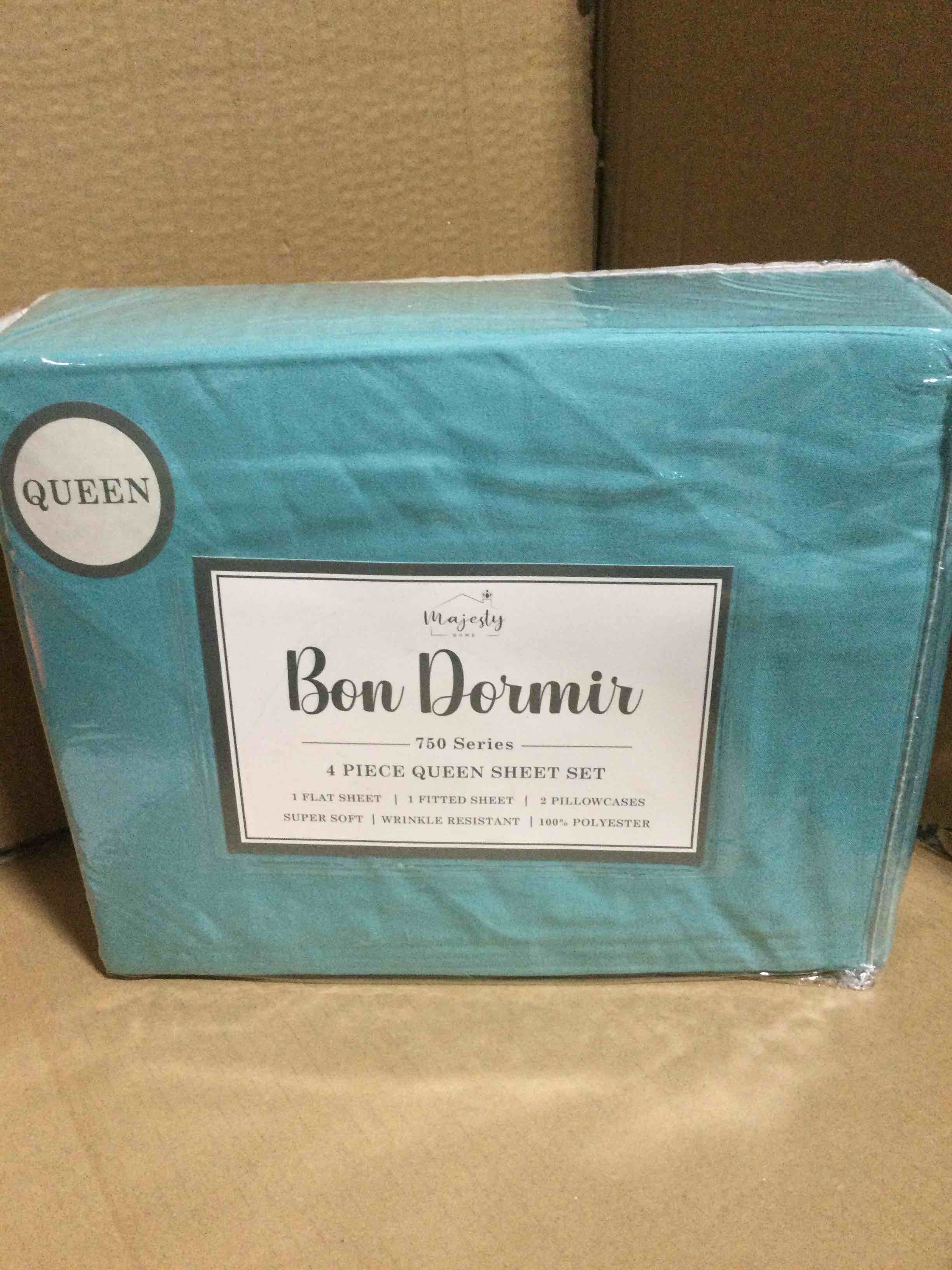 queen Bon Dormir 750 series 4 piece queen sheet set includes one flat sheet one fitted sheet two pillowcases