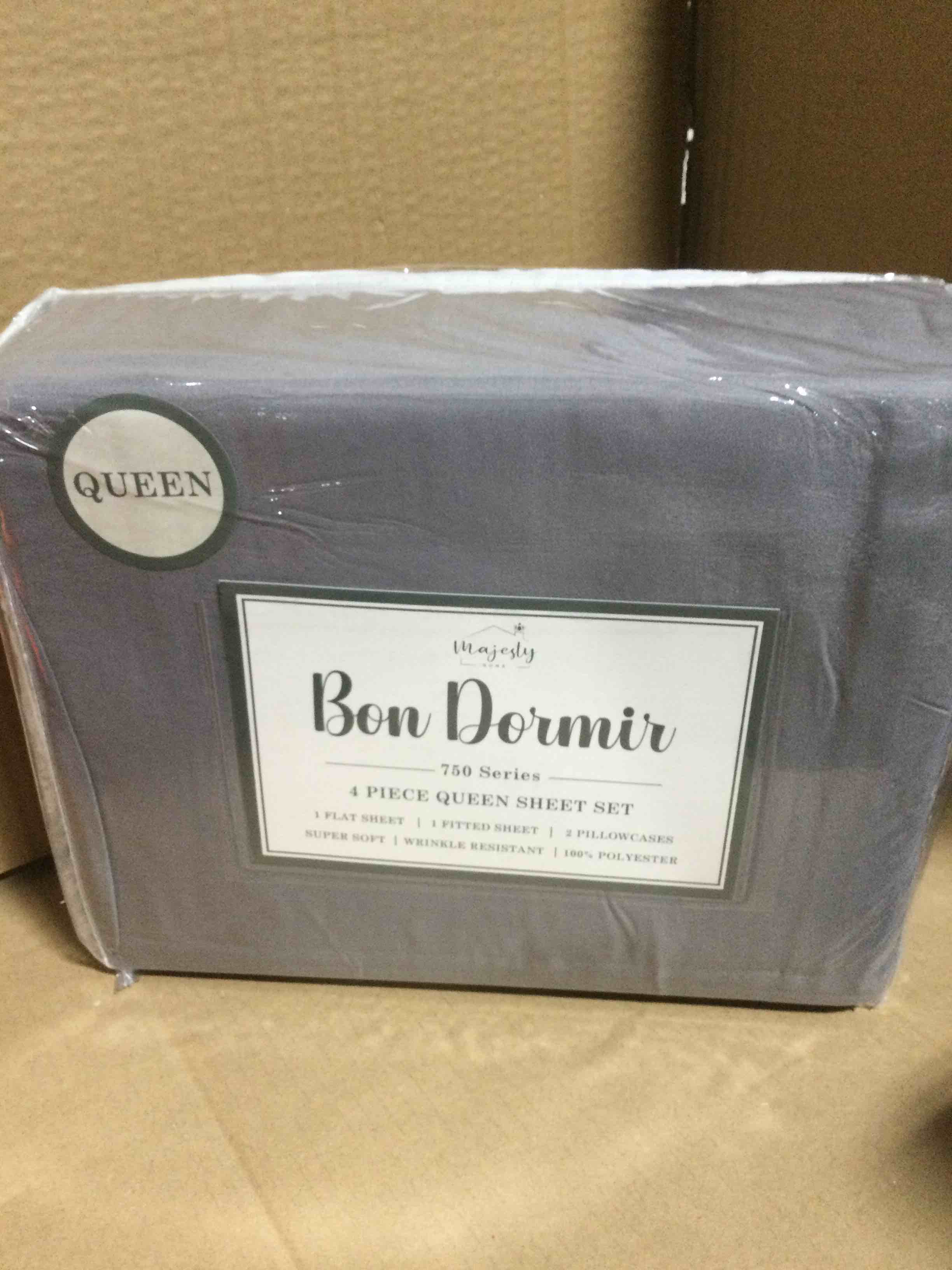 queen Bon Dormir 750 series 4 piece queen sheet set includes one flat sheet one fitted sheet two pillowcases