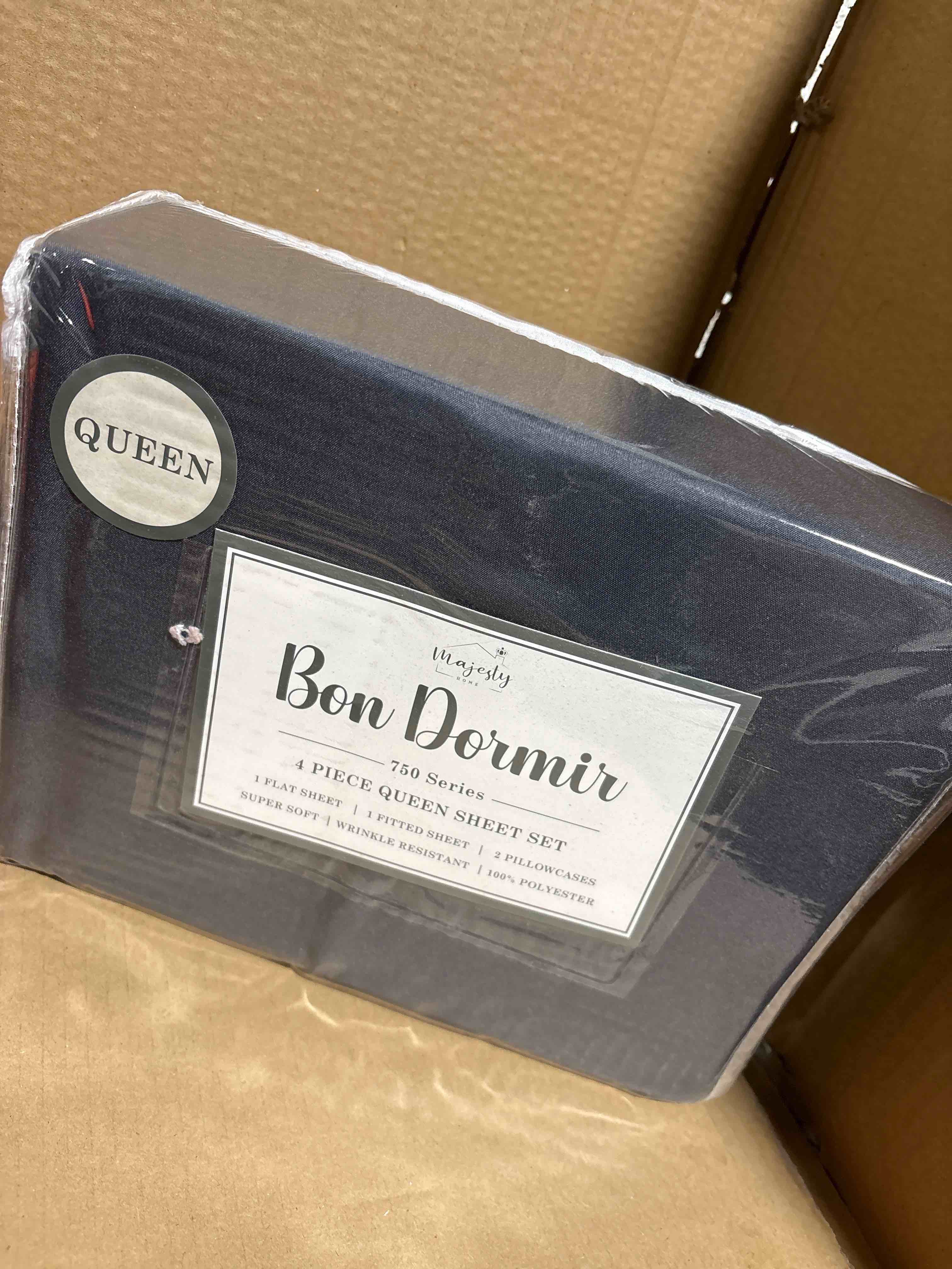 Queen Bon Dormir 750 series 4 piece queen sheet set includes one flat sheet one fitted sheet two pillowcases