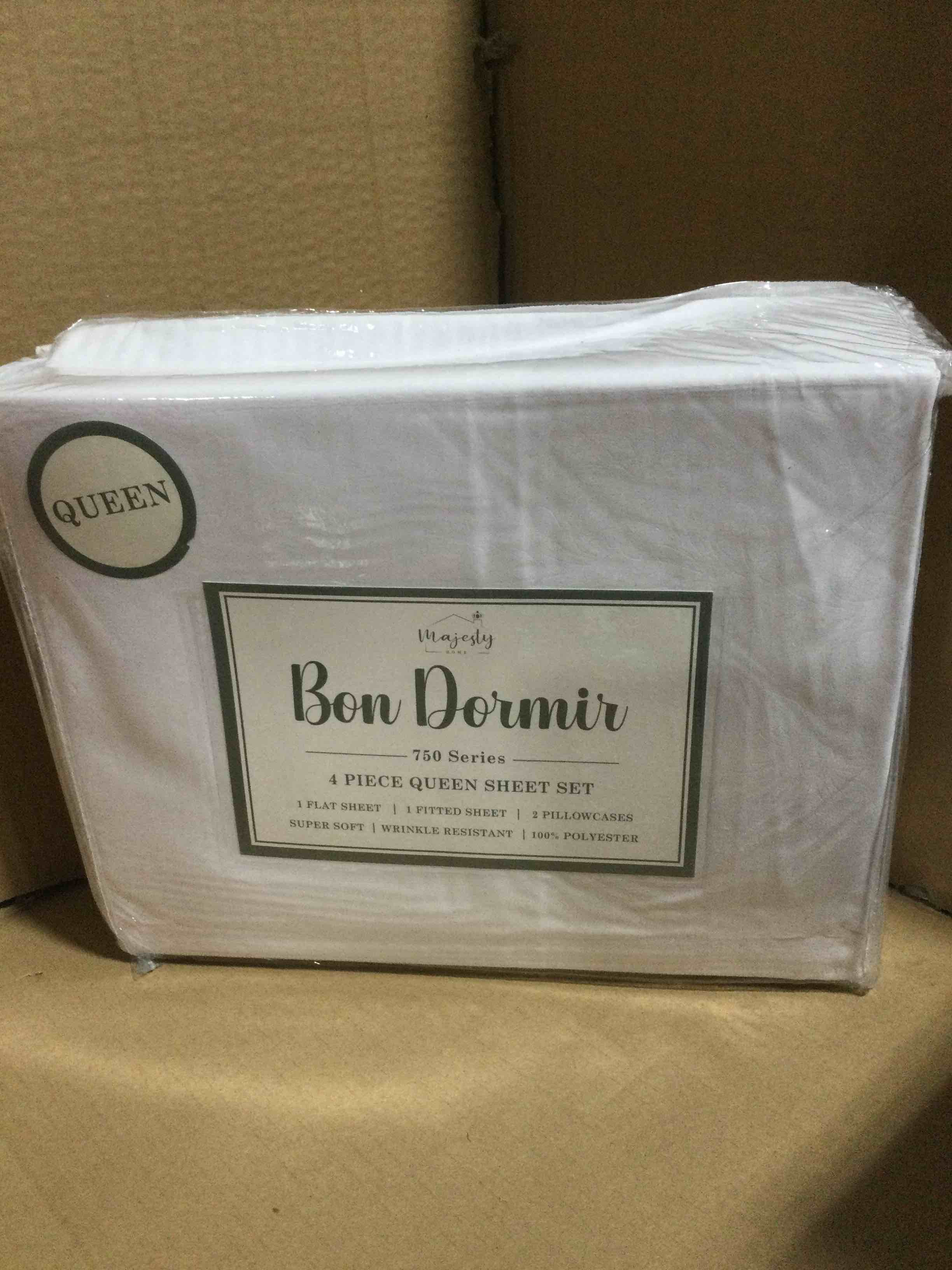 Queen Bon Dormir 750 series 4 piece queen sheet set includes one flat sheet one fitted sheet two pillowcases