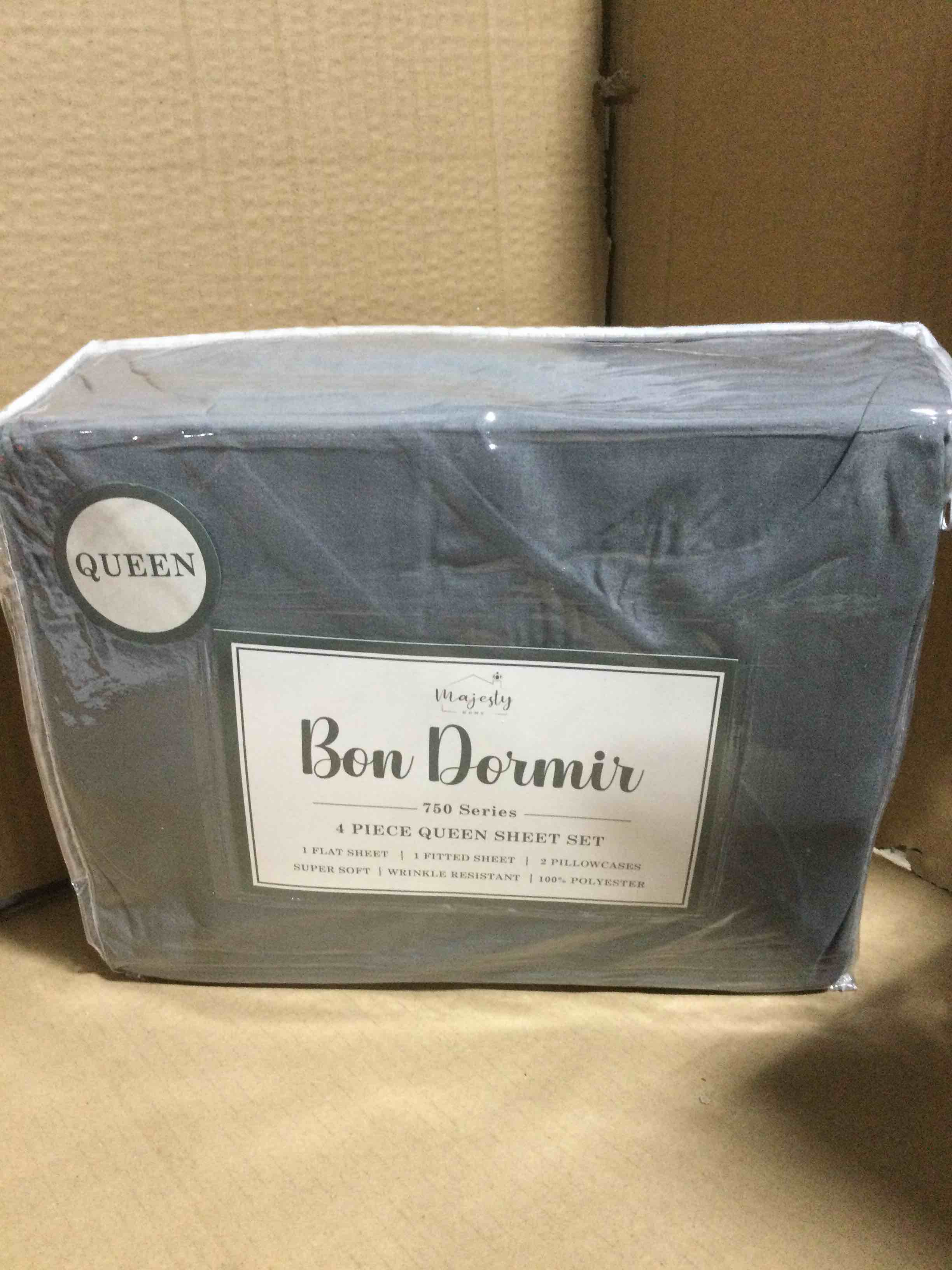 Queen Bon Dormir 750 series 4 piece queen sheet set includes one flat sheet one fitted sheet two pillowcases