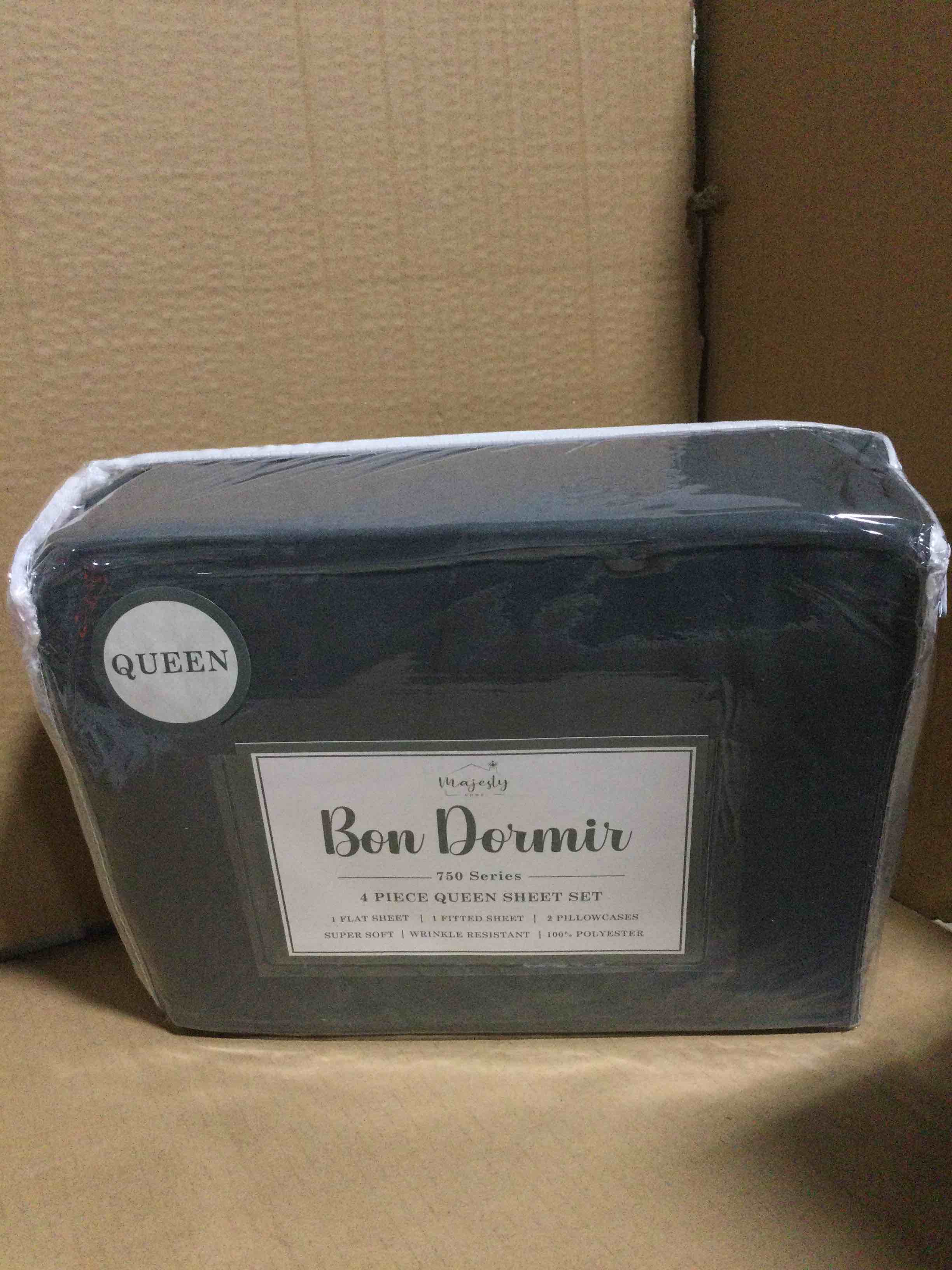 Queen Bon Dormir 750 series 4 piece queen sheet set includes one flat sheet one fitted sheet two pillowcases