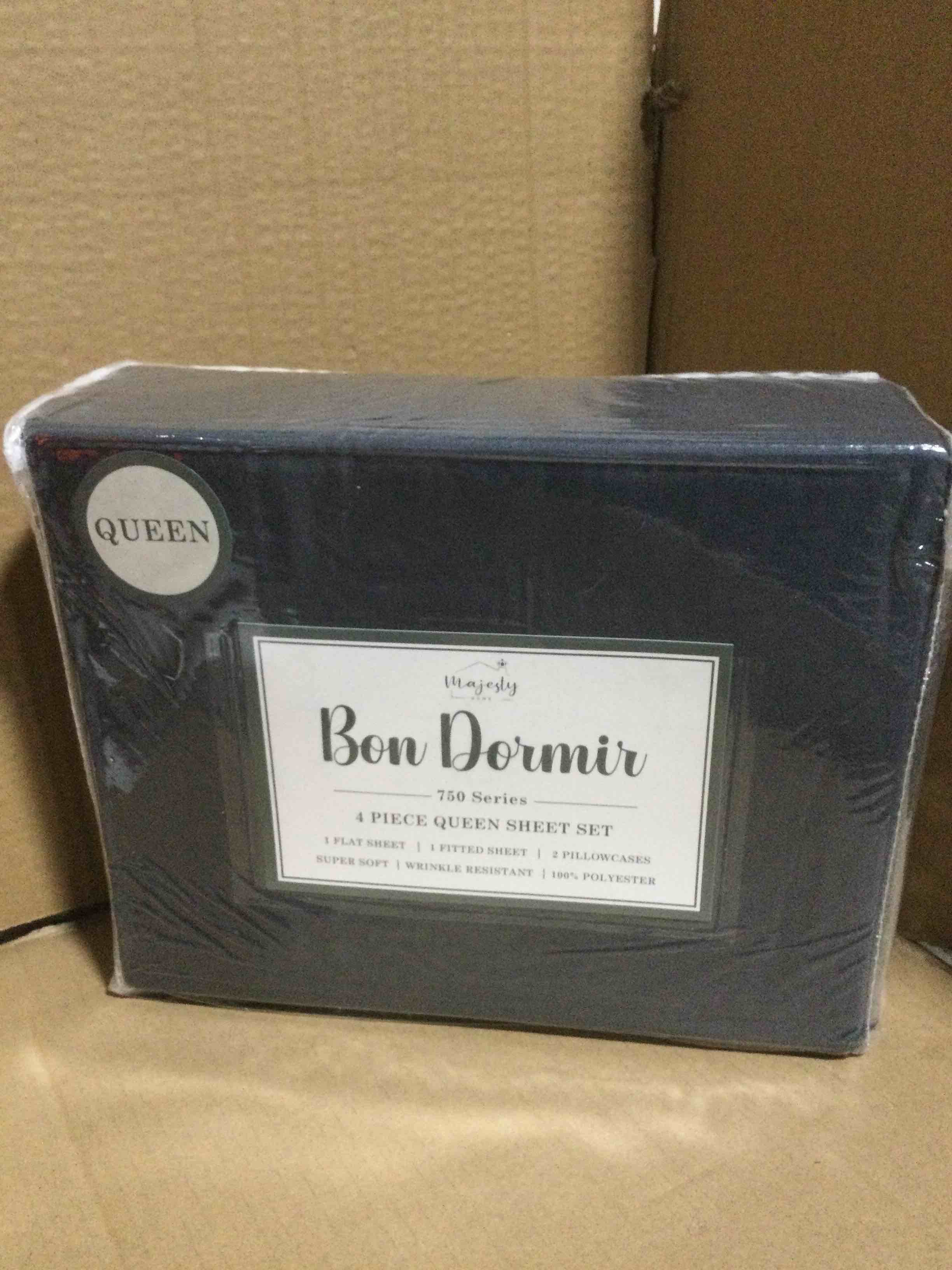 Queen Bon Dormir 750 series 4 piece queen sheet set includes one flat sheet one fitted sheet two pillowcases