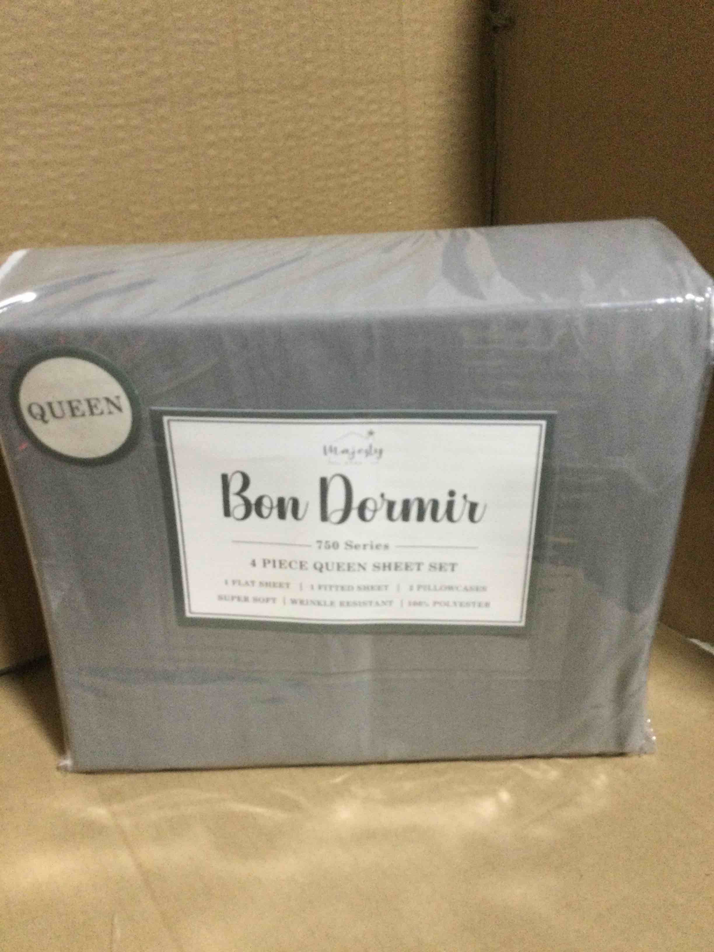 Queen Bon Dormir 750 series 4 piece queen sheet set includes one flat sheet one fitted sheet two pillowcases